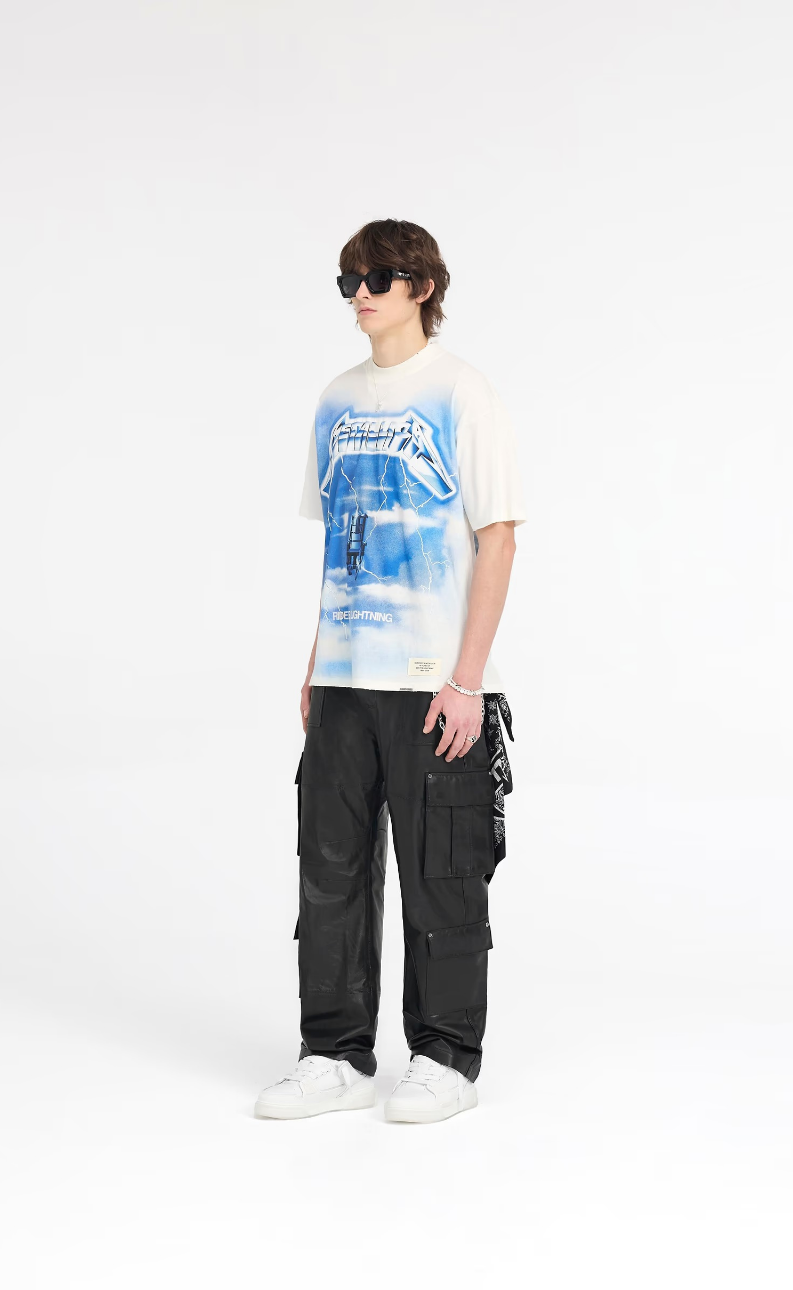 METALLICA RIDE THE LIGHTNING FLAT WHITE T-SHIRT