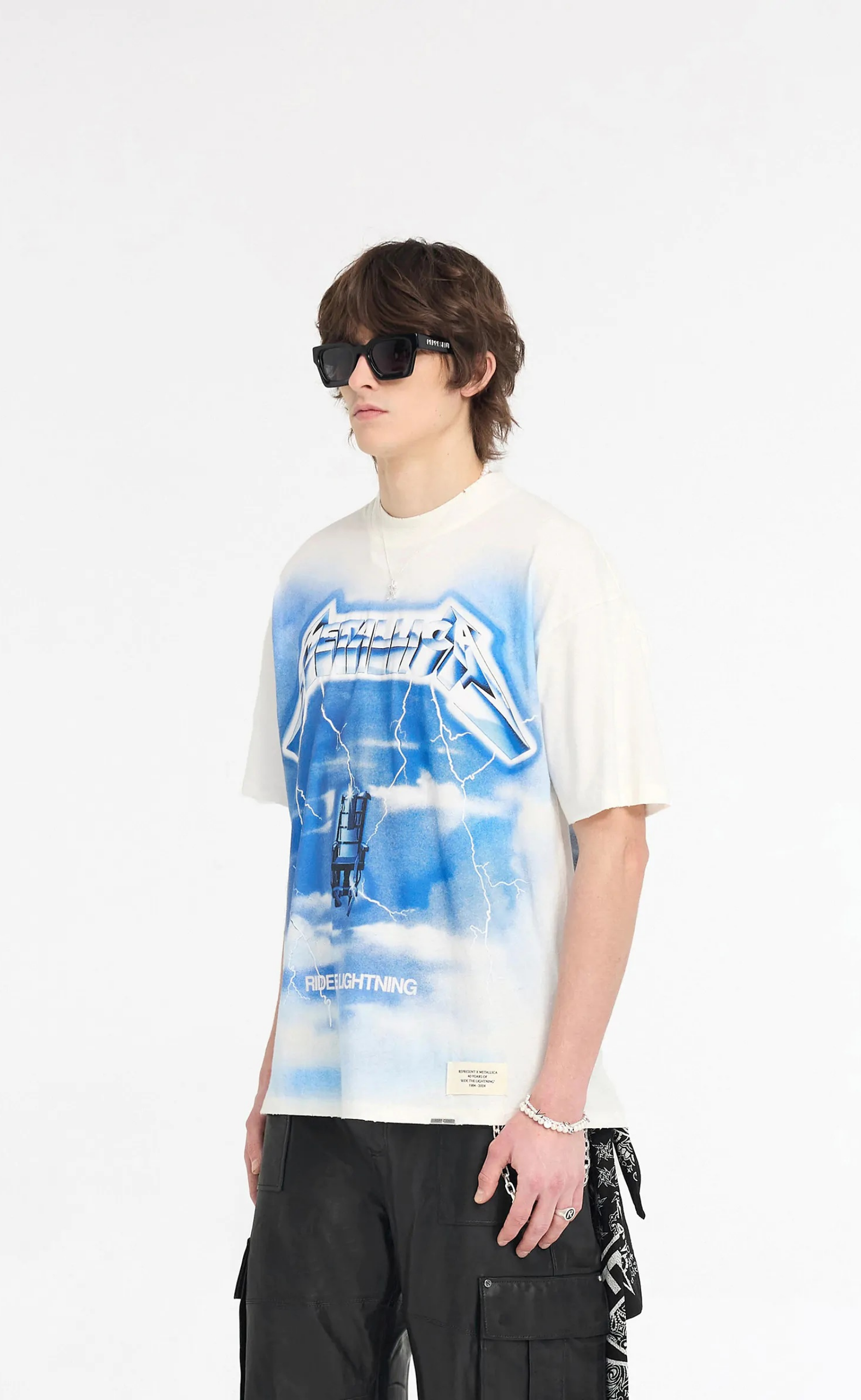 METALLICA RIDE THE LIGHTNING FLAT WHITE T-SHIRT