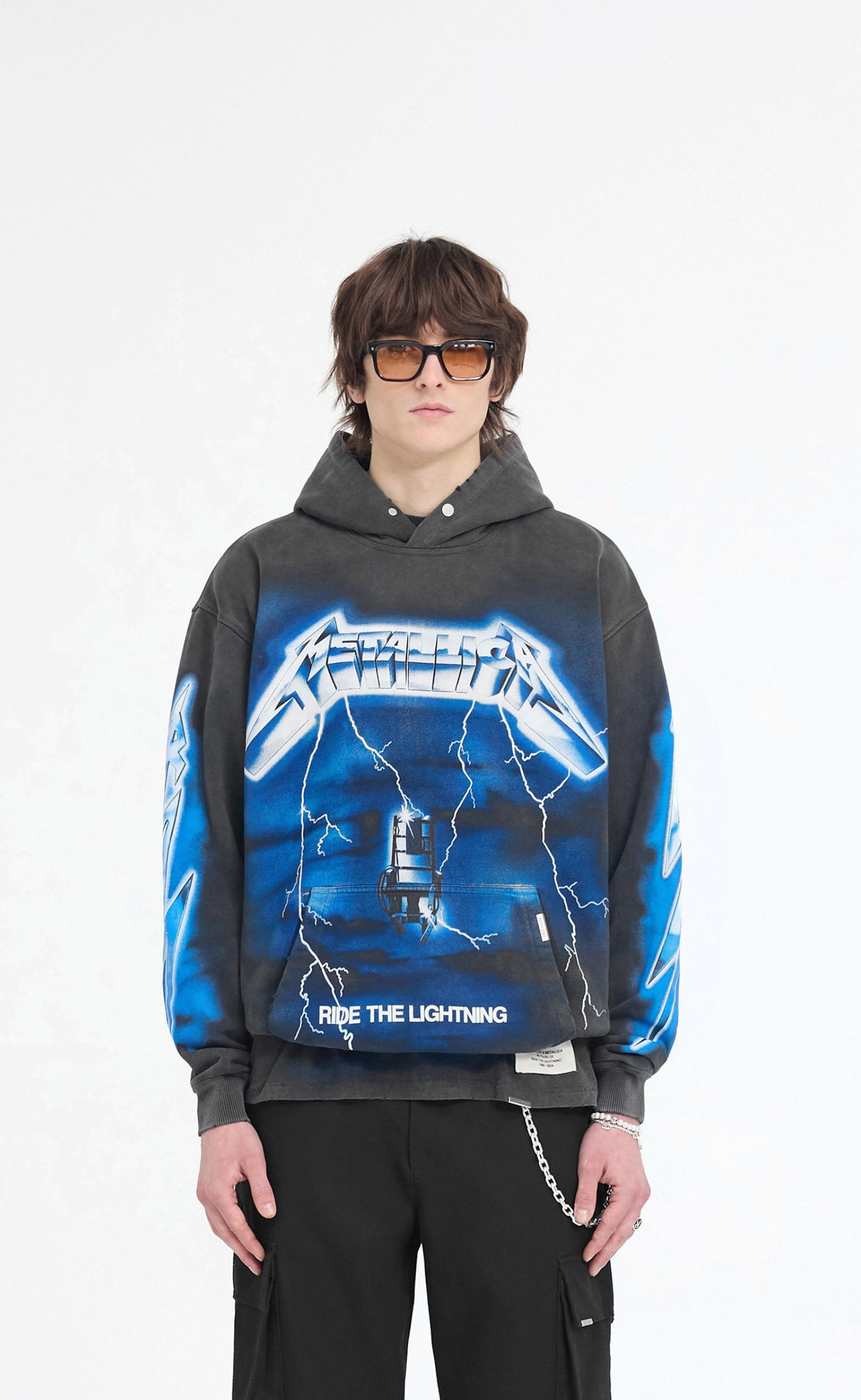 METALLICA RIDE THE LIGHTNING VINTAGE GREY HOODIE