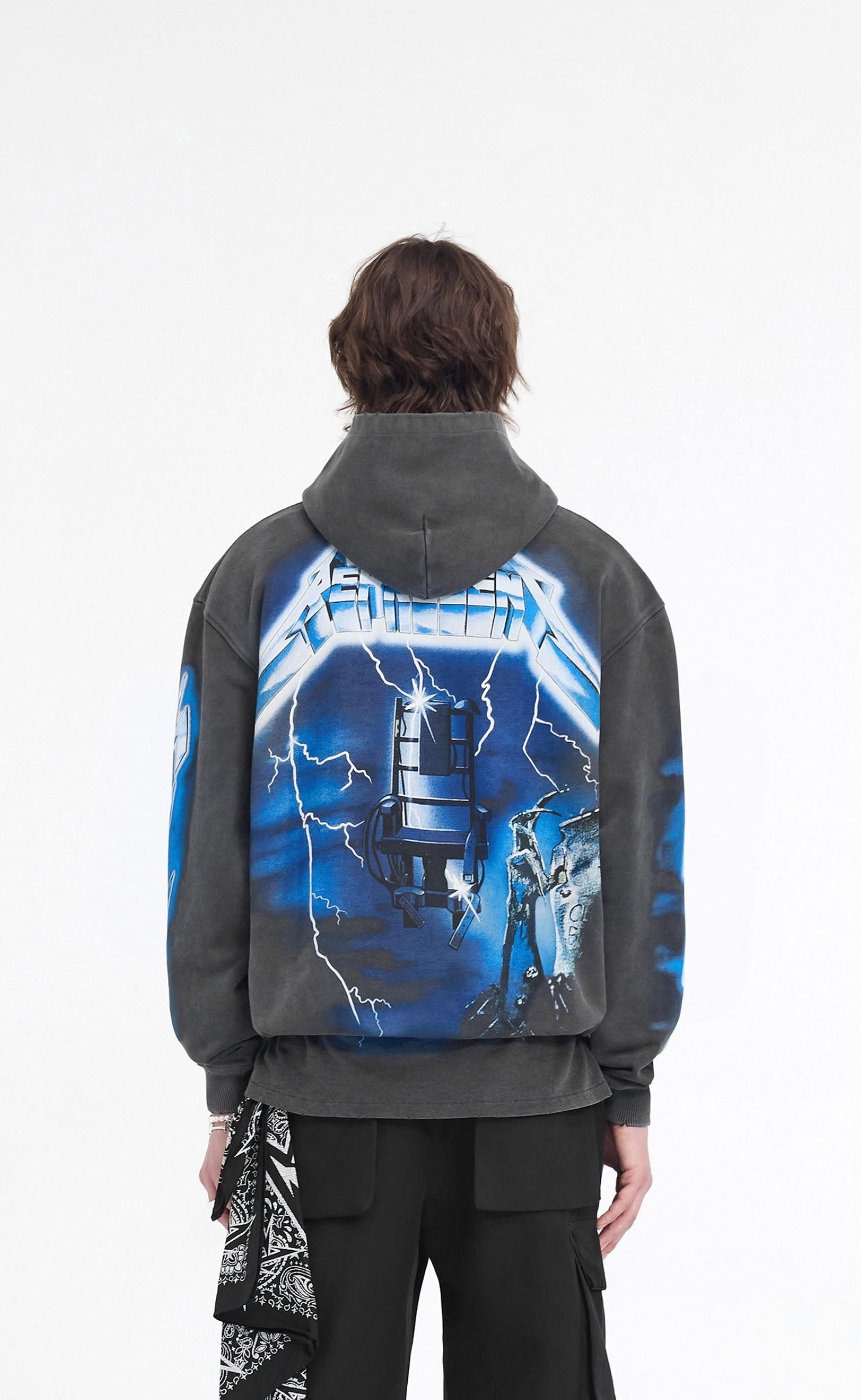 METALLICA RIDE THE LIGHTNING VINTAGE GREY HOODIE