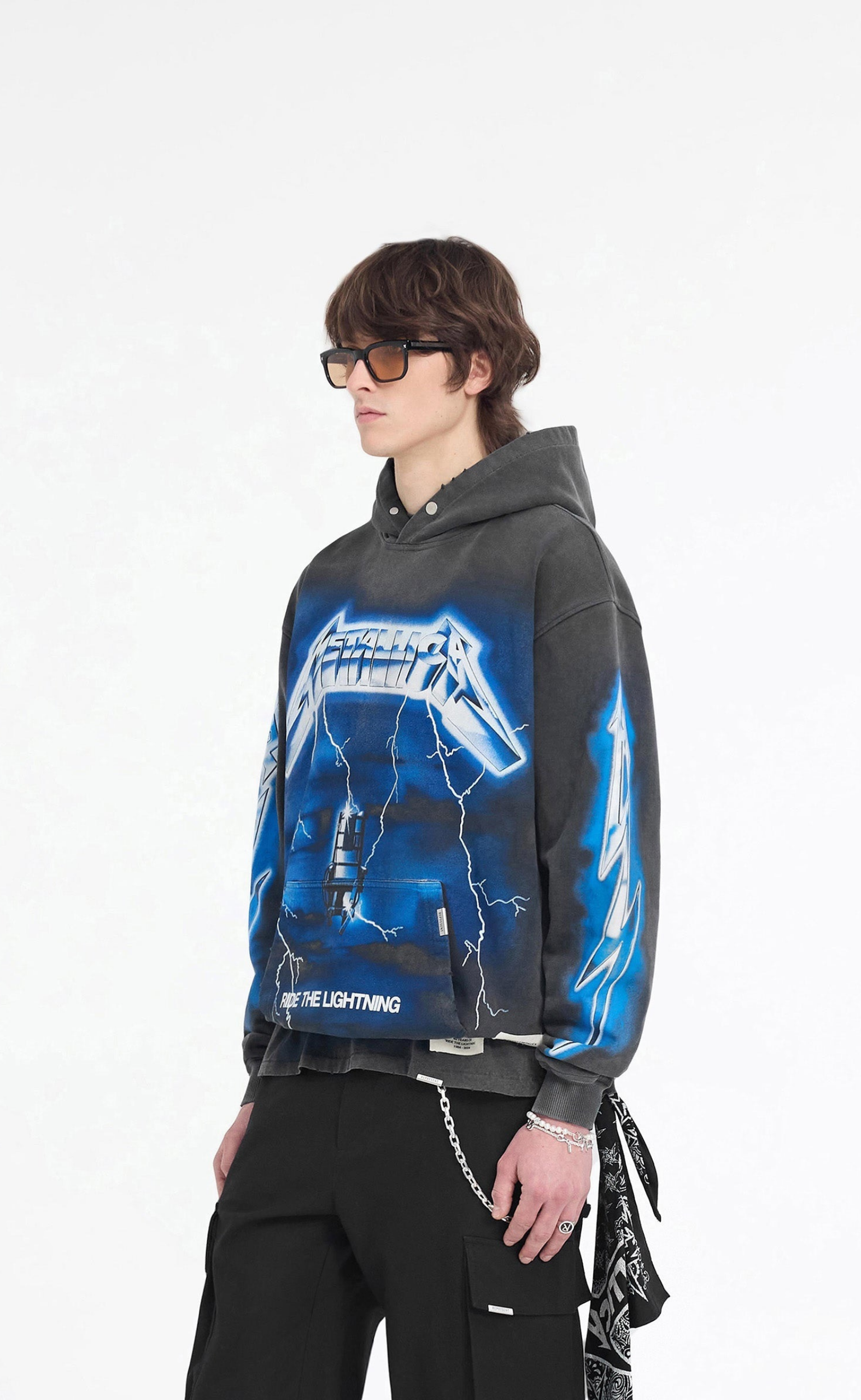 METALLICA RIDE THE LIGHTNING VINTAGE GREY HOODIE