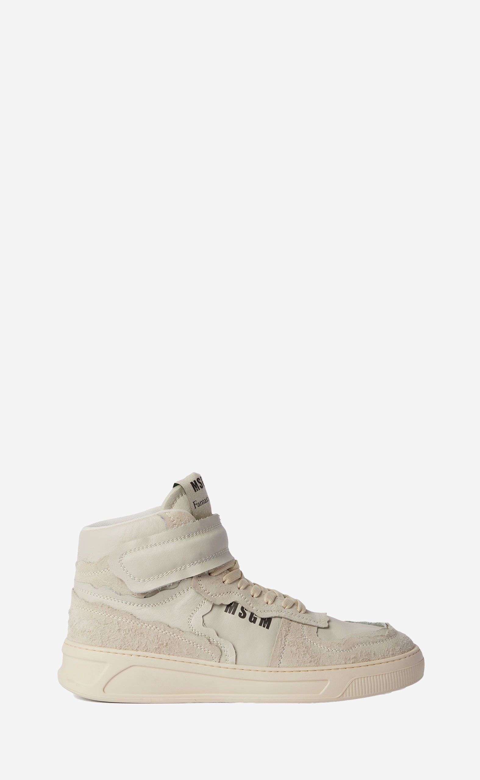 MSGM FANTASTIC GREEN HIGH-TOP SNEAKERS