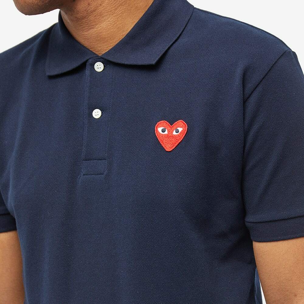 NAVY PLAY MEN POLO T-SHIRT WITH RED HART