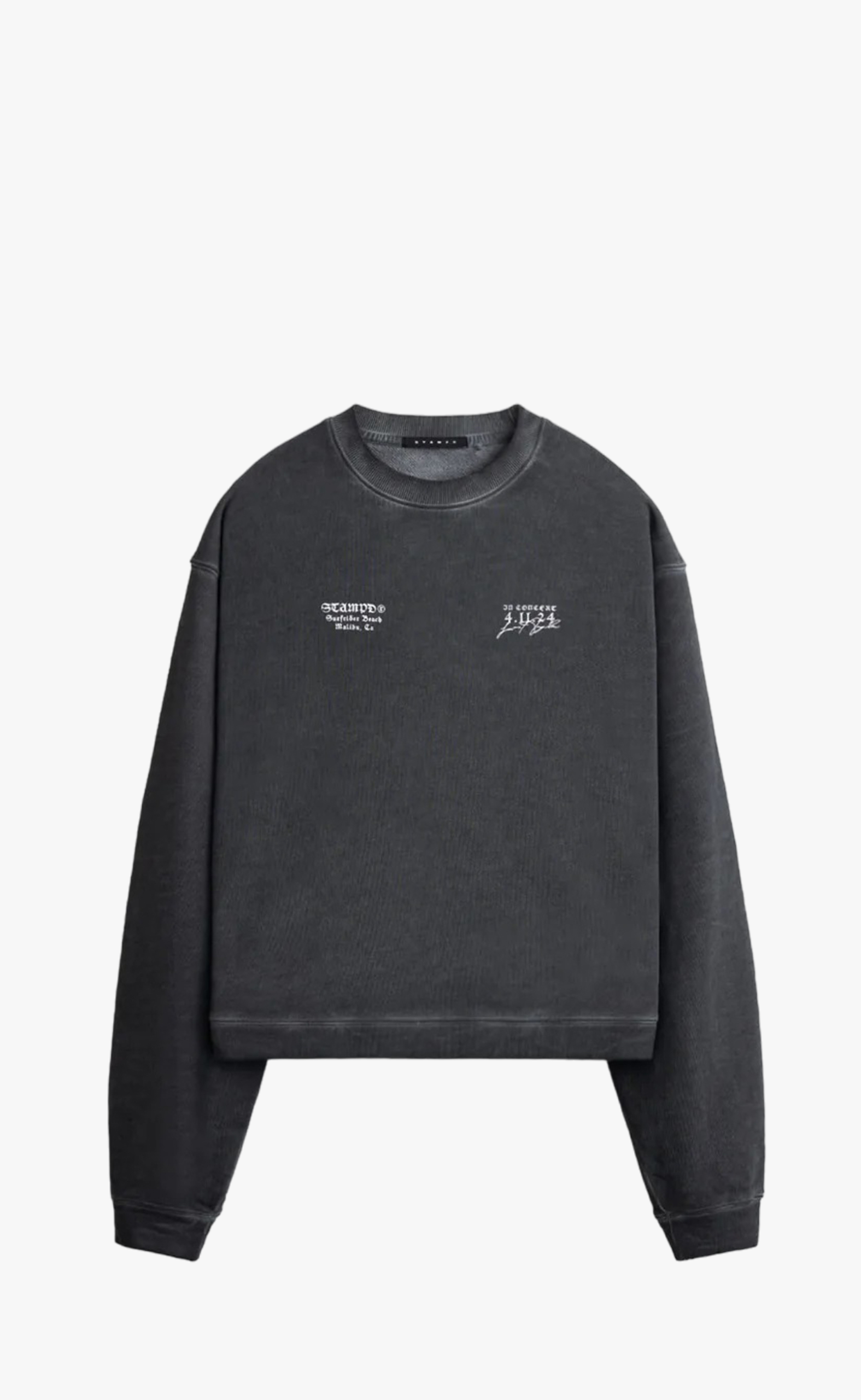 OIL MALIBU HIGH EASHED BLACK CREWNECK