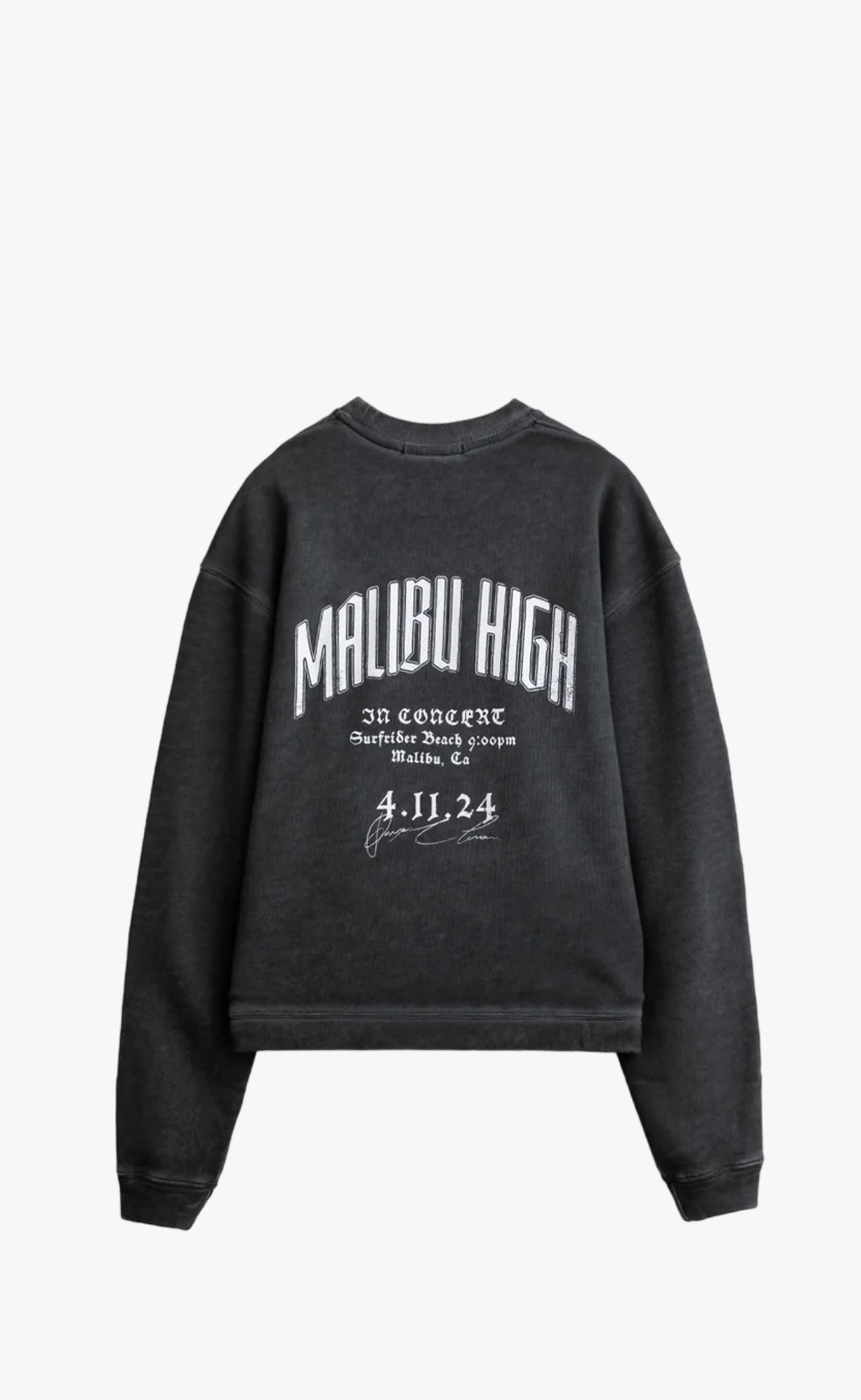 OIL MALIBU HIGH EASHED BLACK CREWNECK