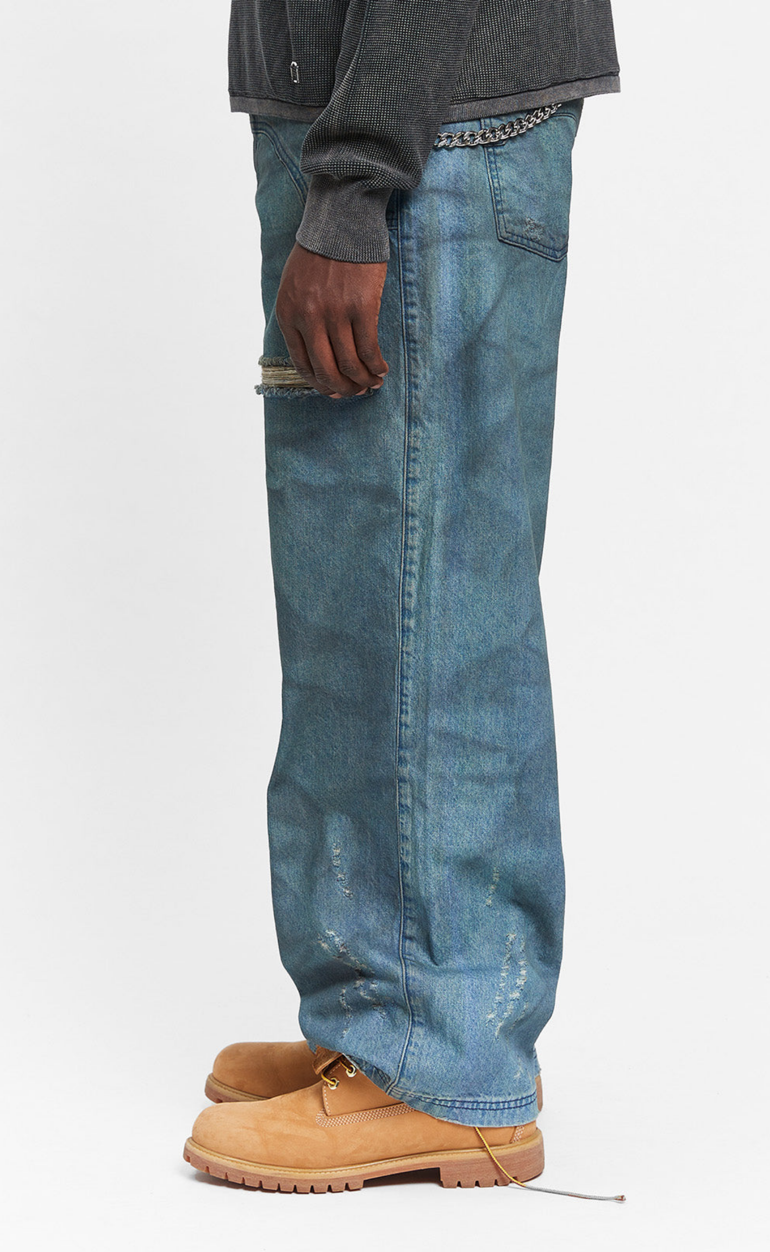 PAINTED ARTISAN WASHED BLUE DENIM