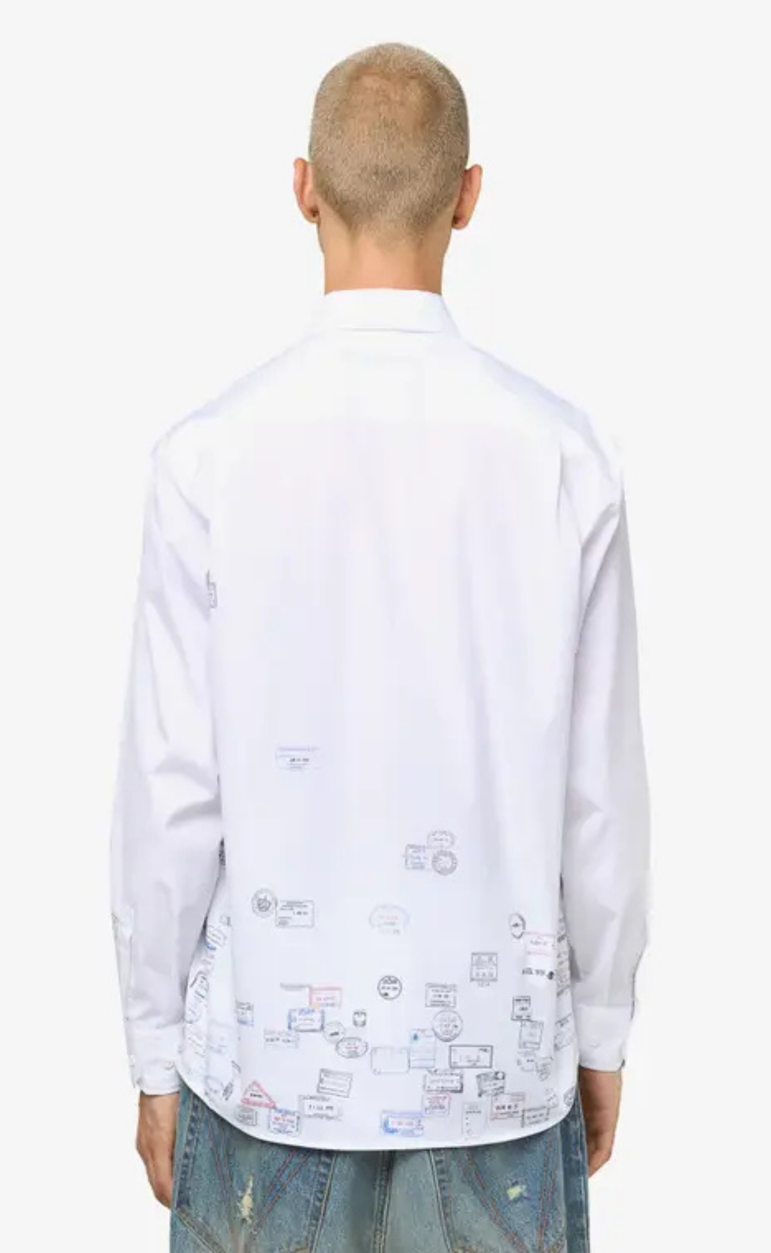 PASSPORT STAMPS WHITE SHIRT