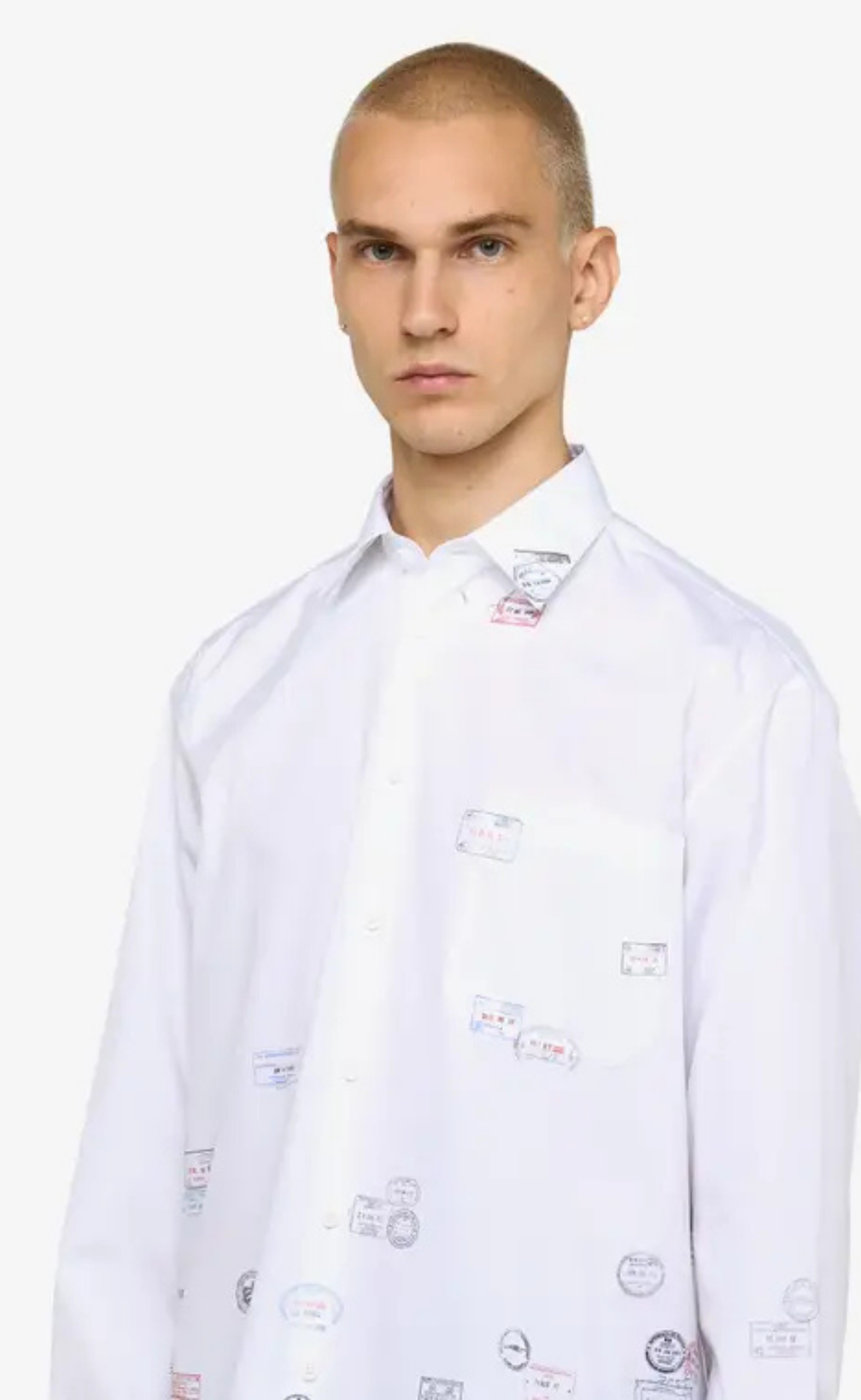 PASSPORT STAMPS WHITE SHIRT