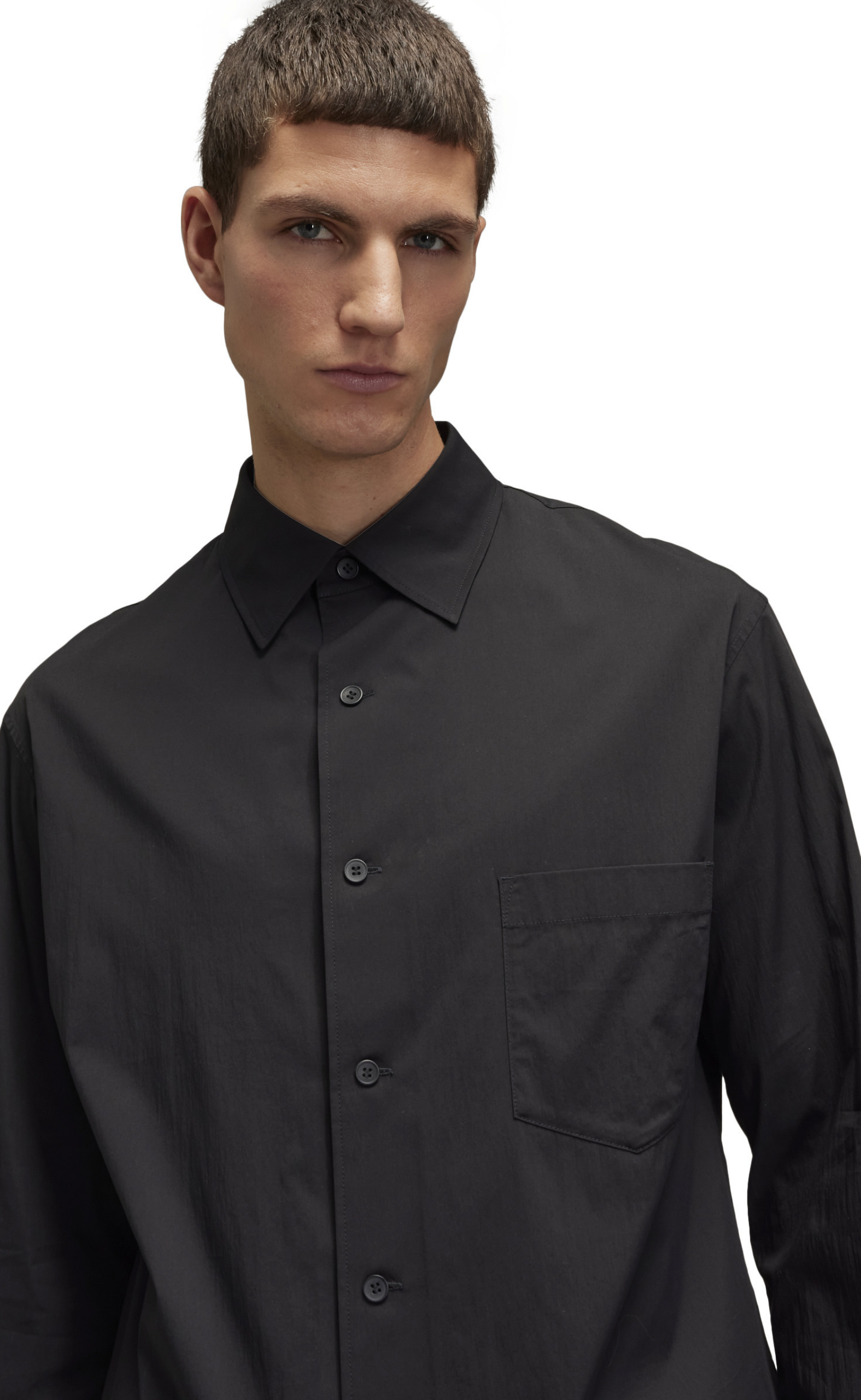 PLATED POCKET BLACK SHIRT