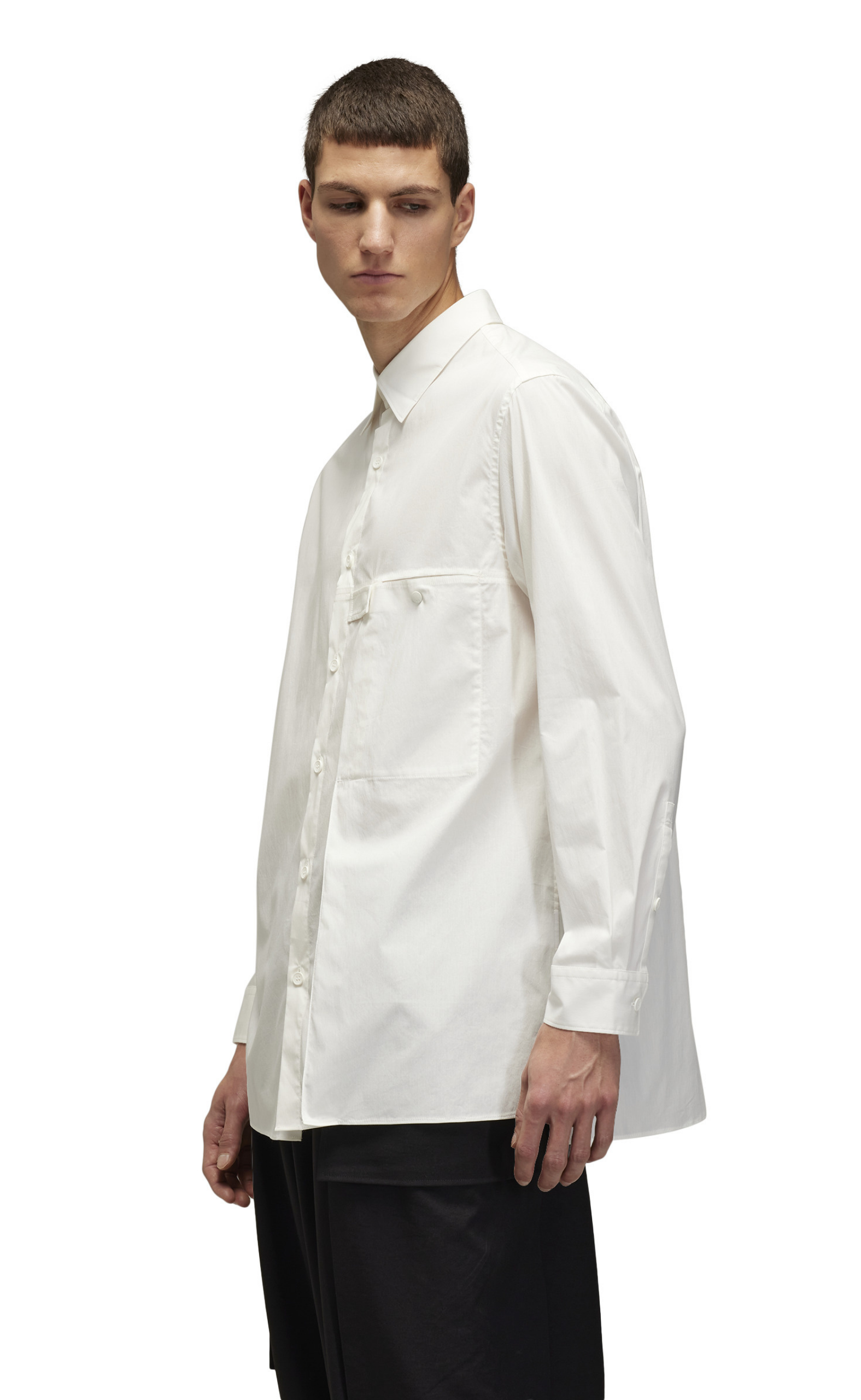 PLATED POCKET WHITE SHIRT