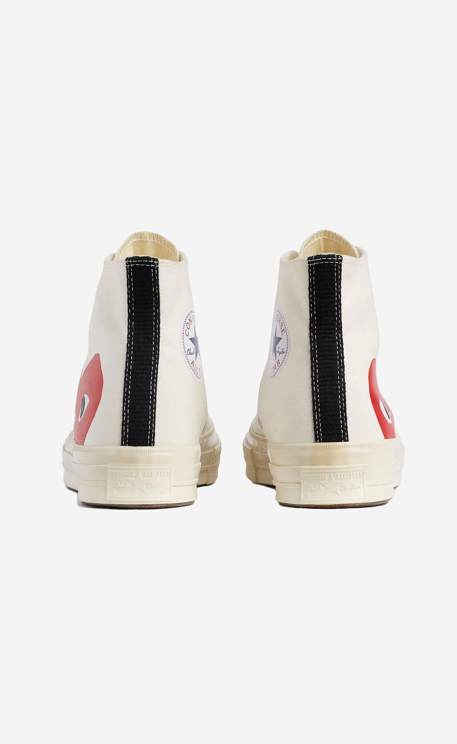 BEIGE PLAY COMME DES GARÇONS X CONVERSE RED HEART CHUCK TAYLOR ALL STAR 70 HIGH