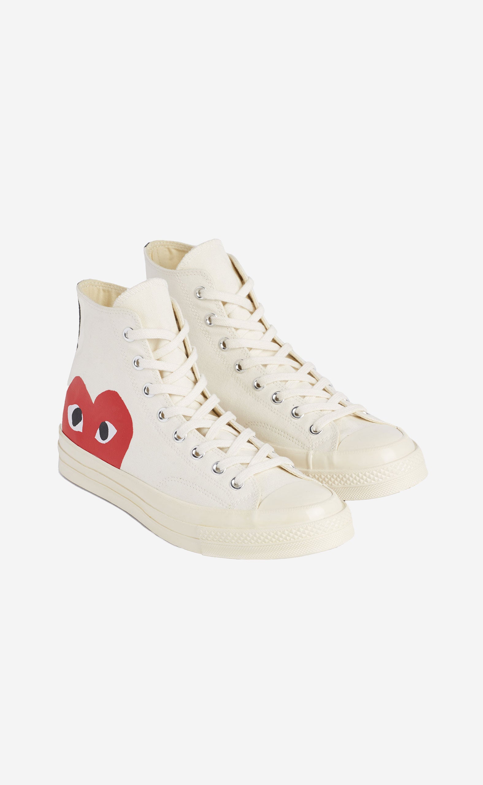 BEIGE PLAY COMME DES GARÇONS X CONVERSE RED HEART CHUCK TAYLOR ALL STAR 70 HIGH
