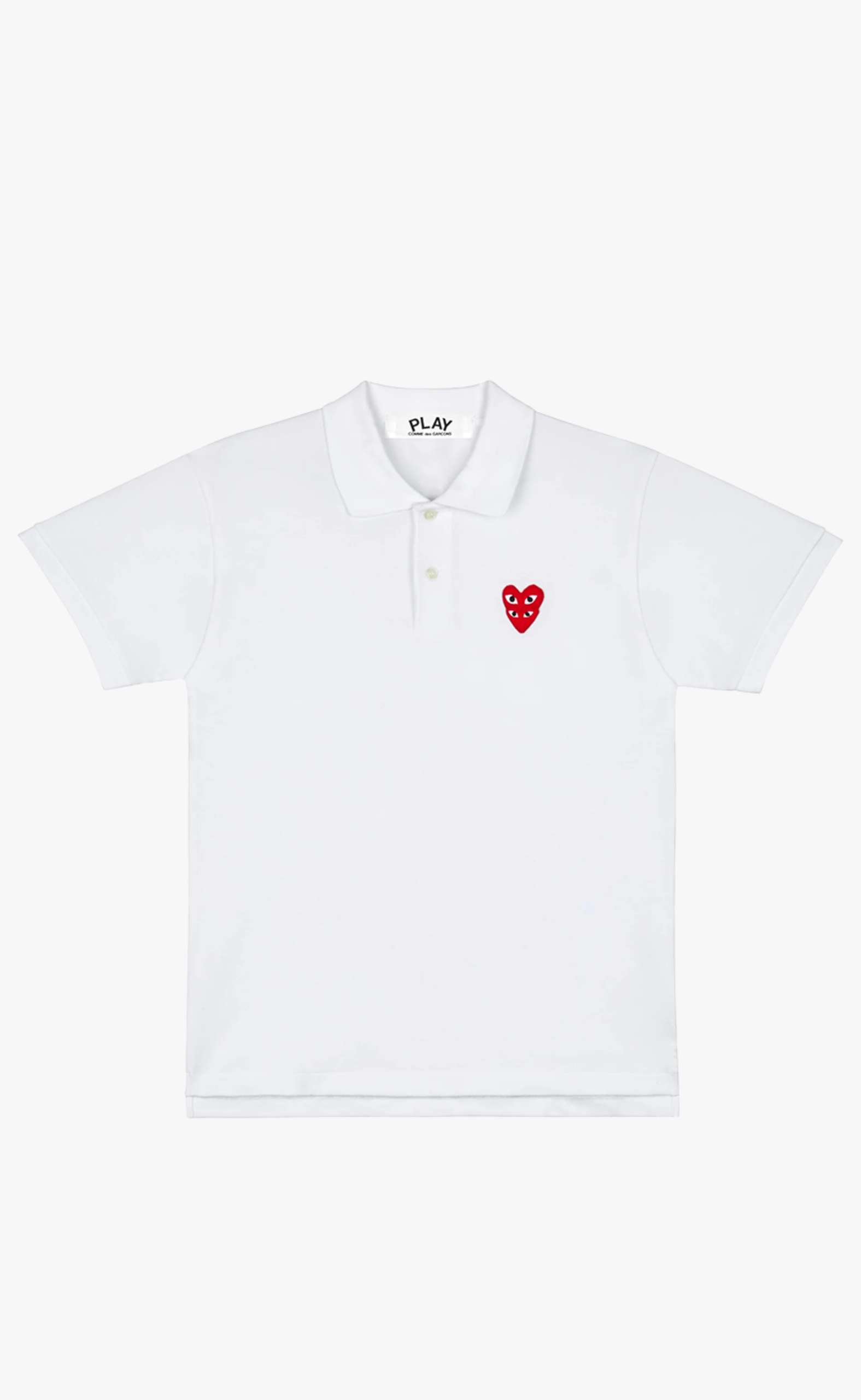 PLAY POLO WITH DOUBLE RED HEART WHITE T-SHIRT