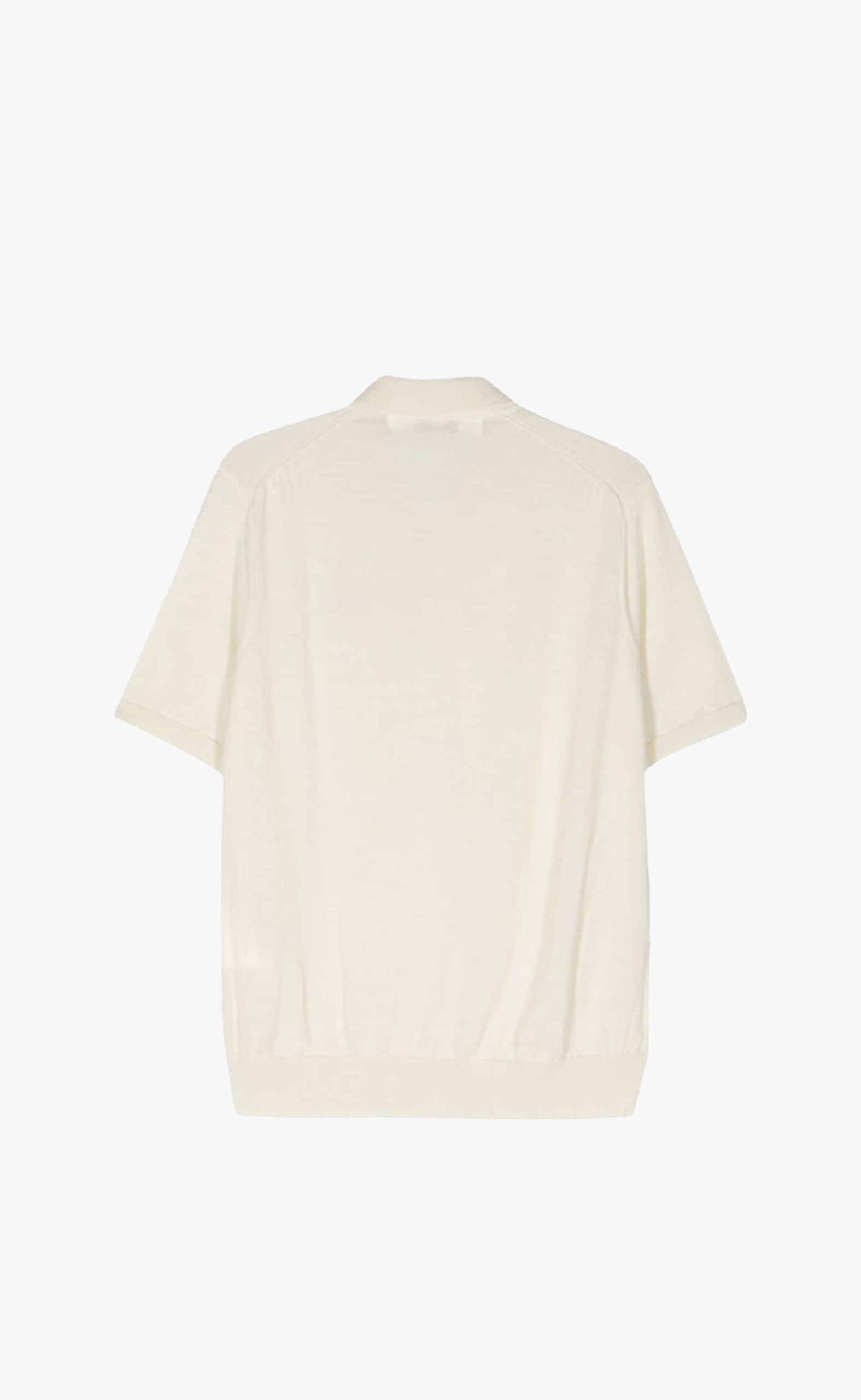 POLO NECK SHORT SLEEVE WHITE T-SHIRT