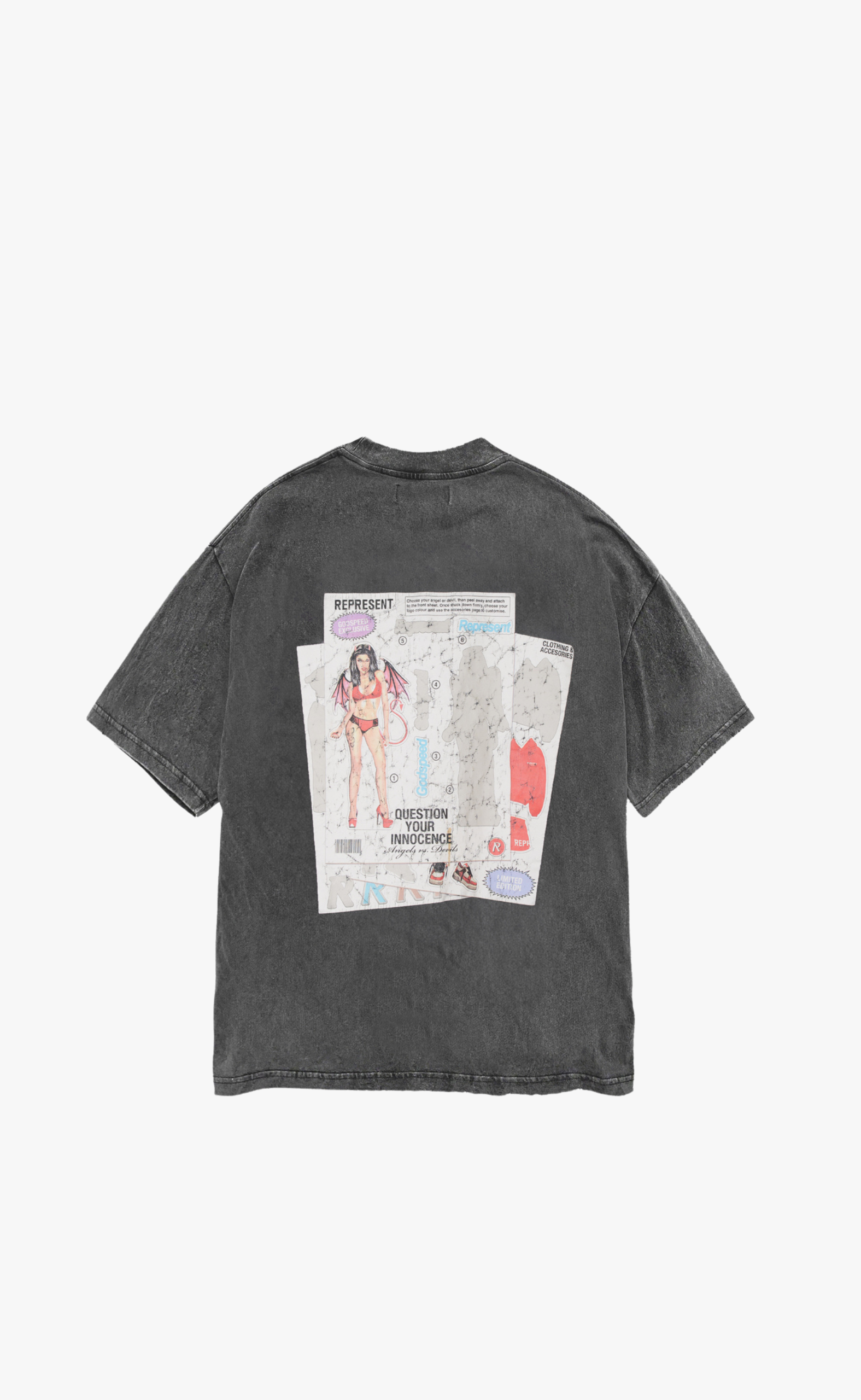 QUESTION YOUR INNOCENCE VINTAGE GREY T-SHIRT