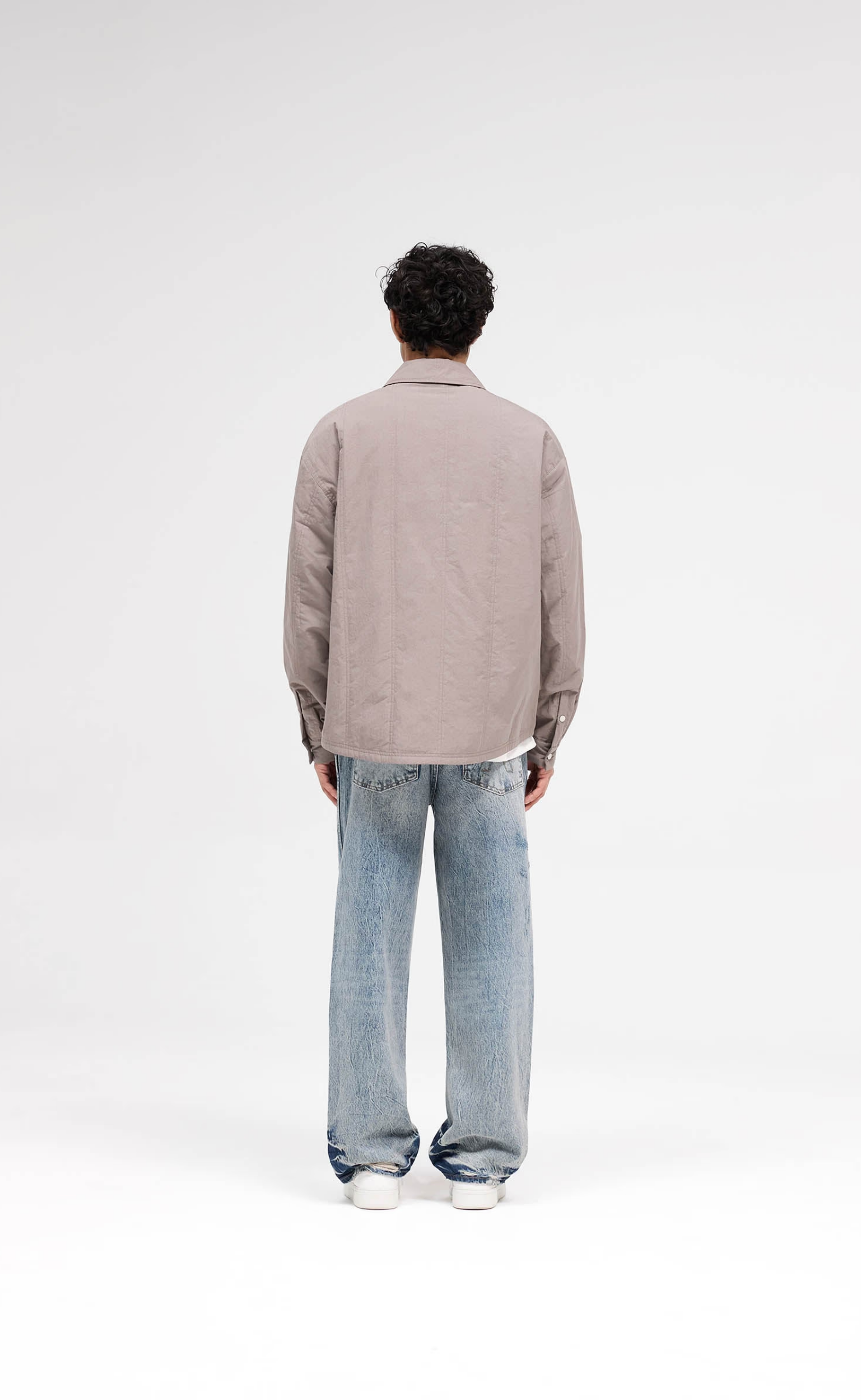 R3 DISTRESSED BAGGY BLUE CREAM JEANS