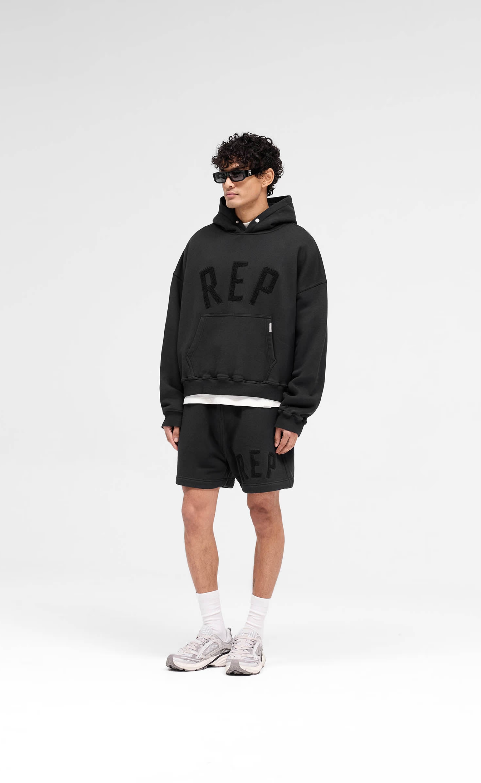 REP APPLIQUE JET BLACK HOODIE
