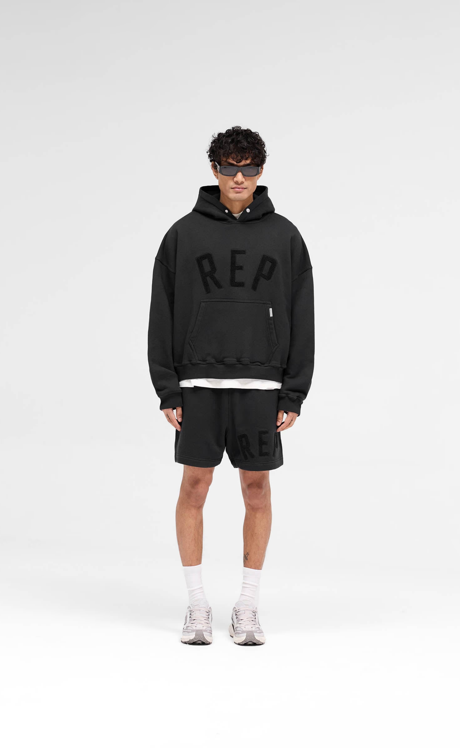 REP APPLIQUE JET BLACK HOODIE