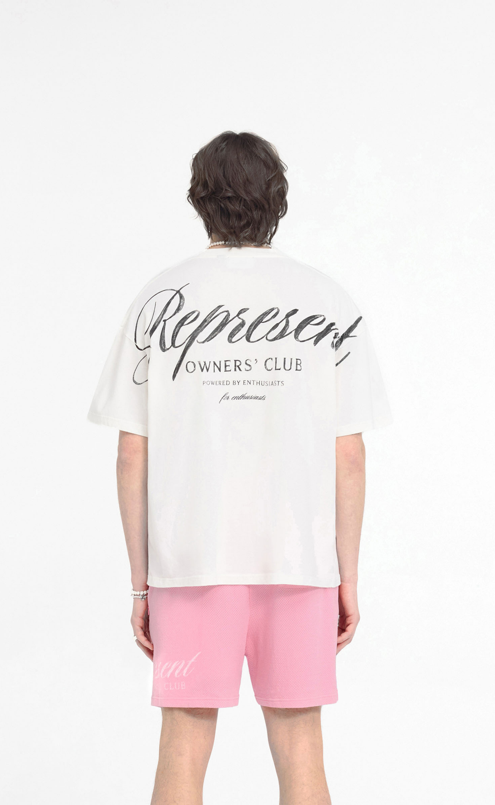 REPRESENT OWNERS CLUB SCRIPT FLAT WHITE T-SHIRT