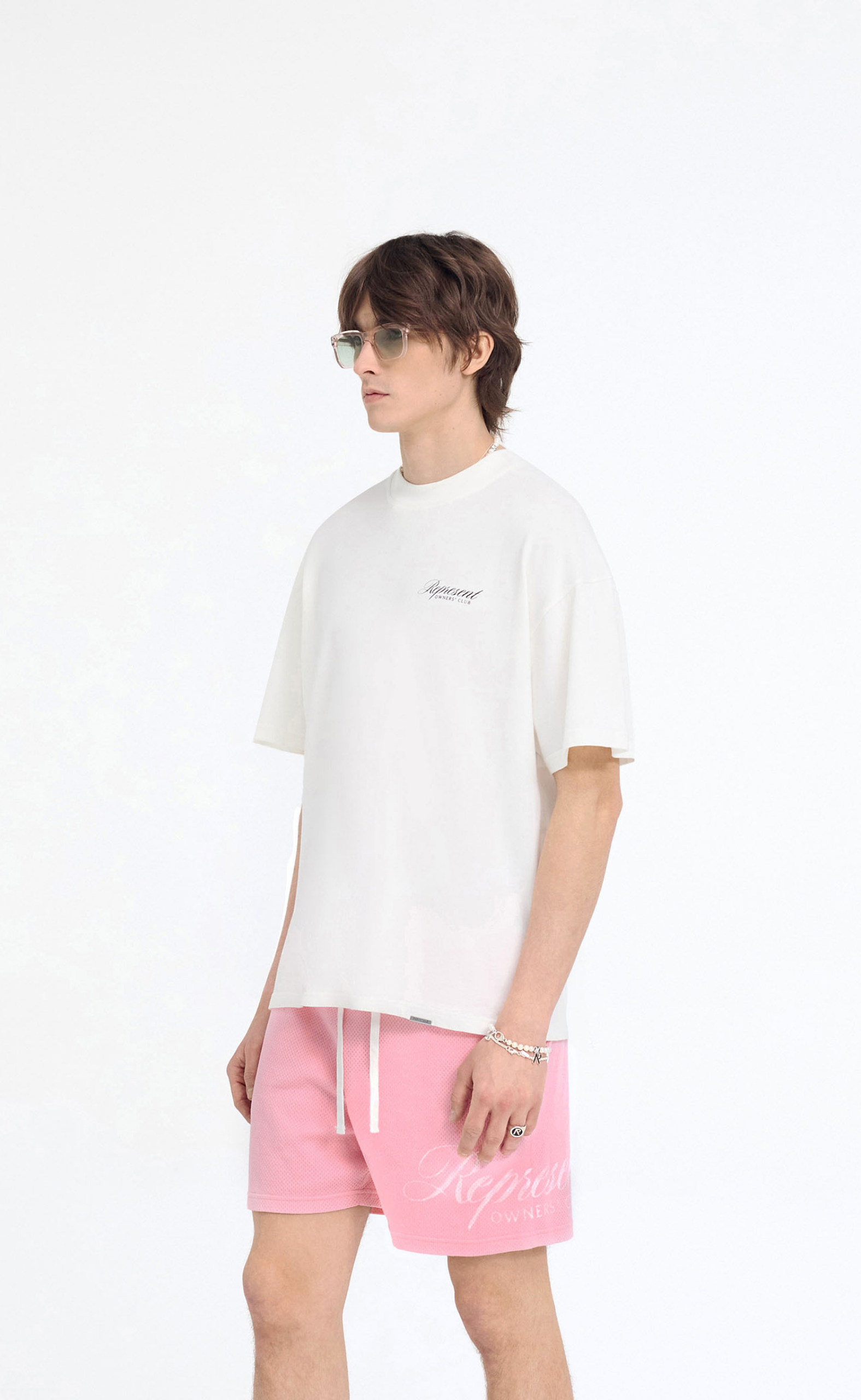 REPRESENT OWNERS CLUB SCRIPT FLAT WHITE T-SHIRT
