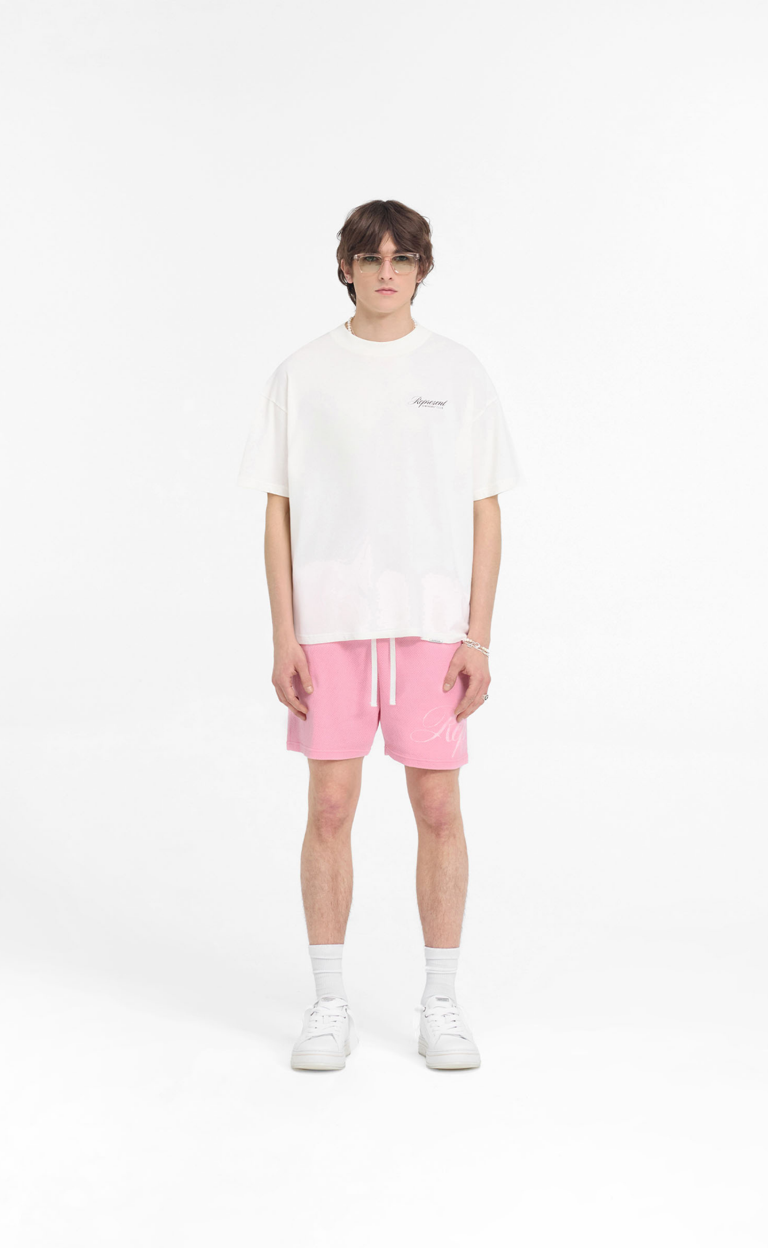 REPRESENT OWNERS CLUB SCRIPT FLAT WHITE T-SHIRT