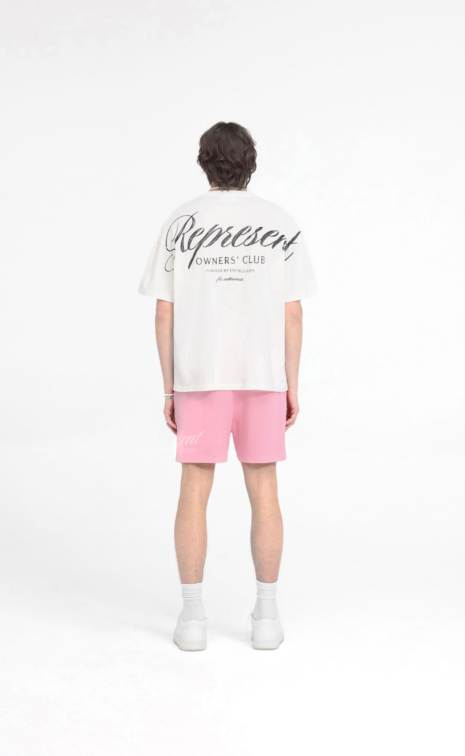 REPRESENT OWNERS CLUB SCRIPT FLAT WHITE T-SHIRT