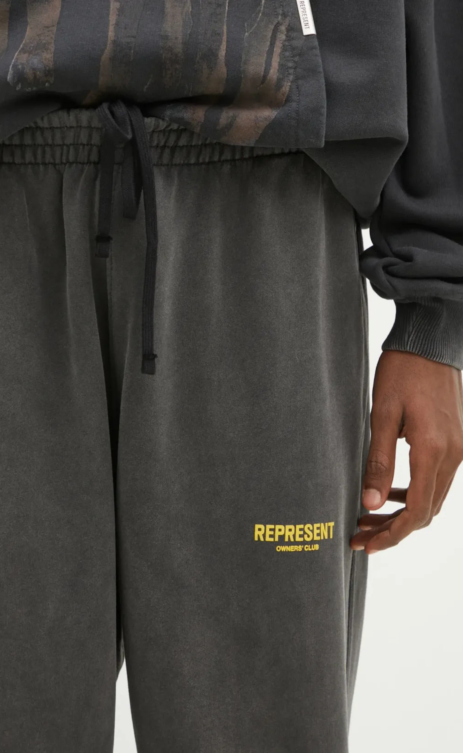 REPRESENT OWNERS CLUB GREY YELLOW SWEATPANTS