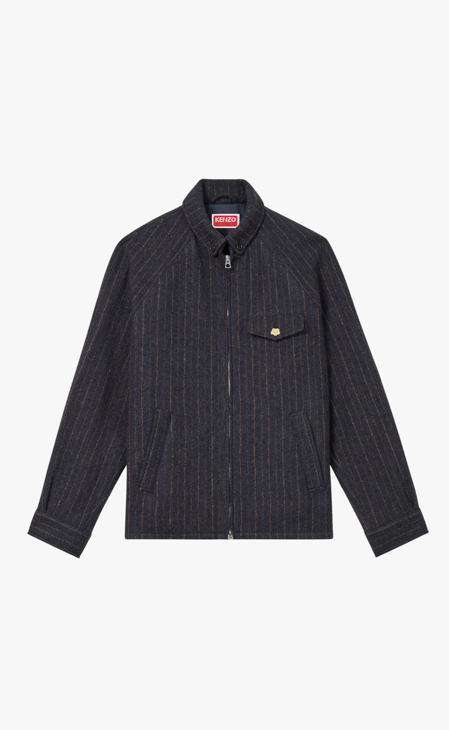 STRIPED WOOL BLUE BLACK JACKET