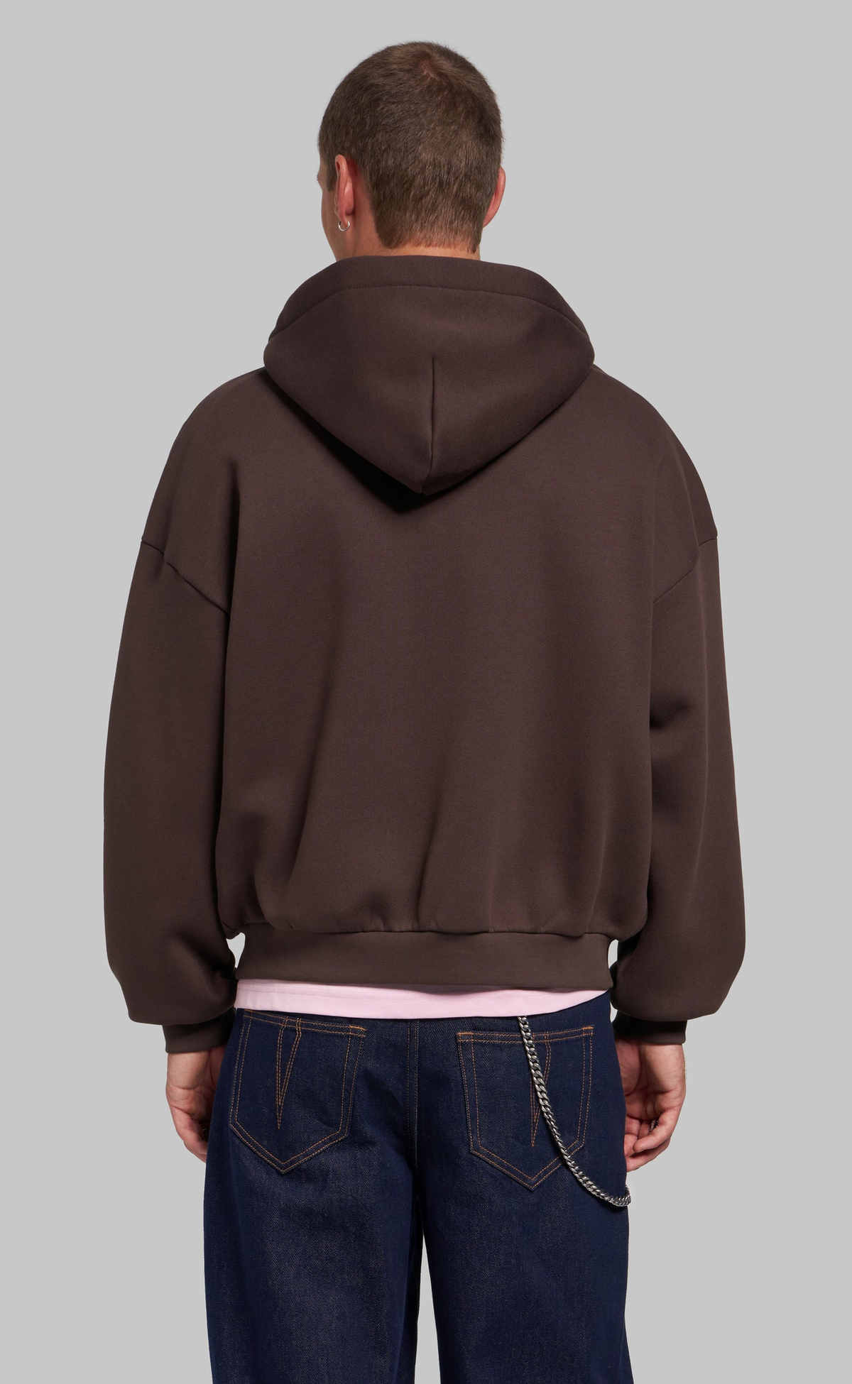 STUDIO ZIP CHOCOLATE BROWN HOODIE