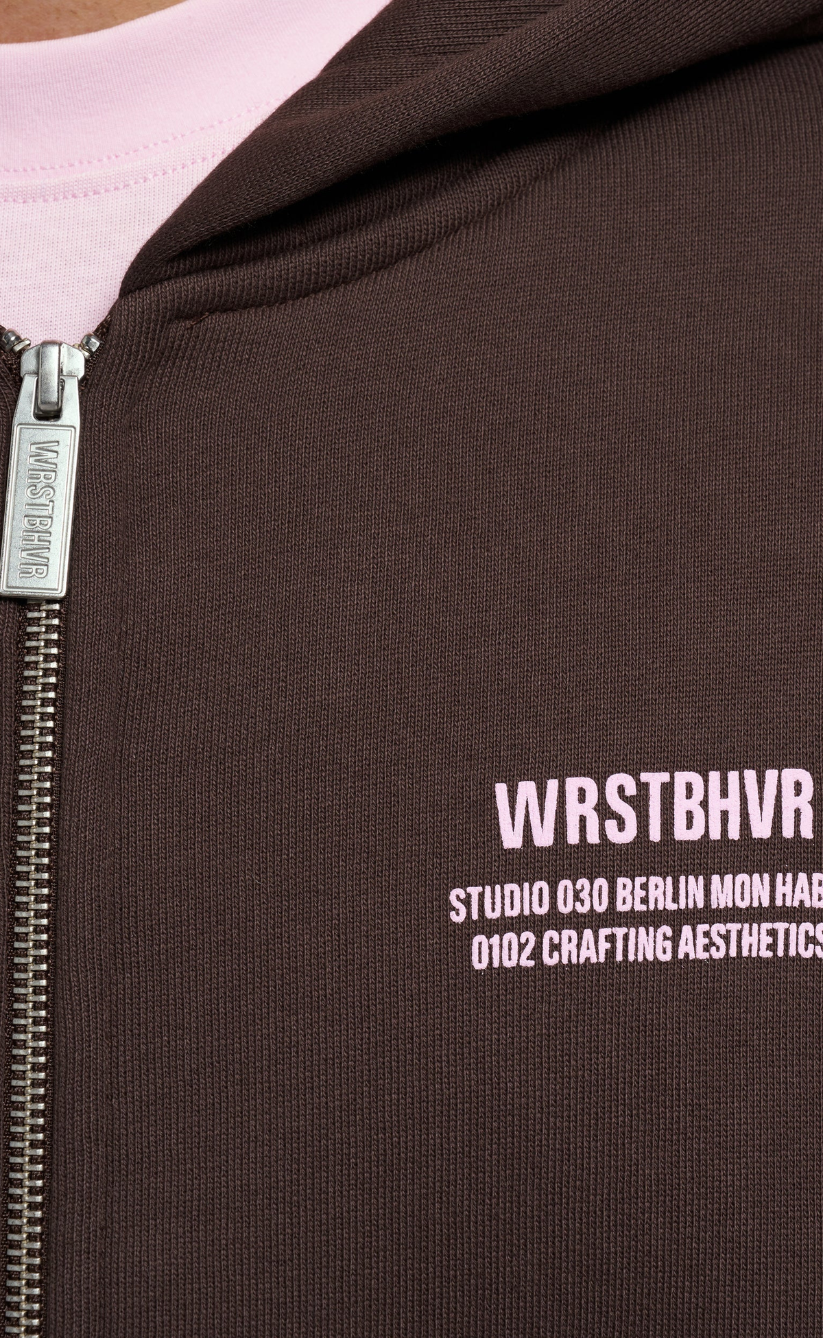 STUDIO ZIP CHOCOLATE BROWN HOODIE
