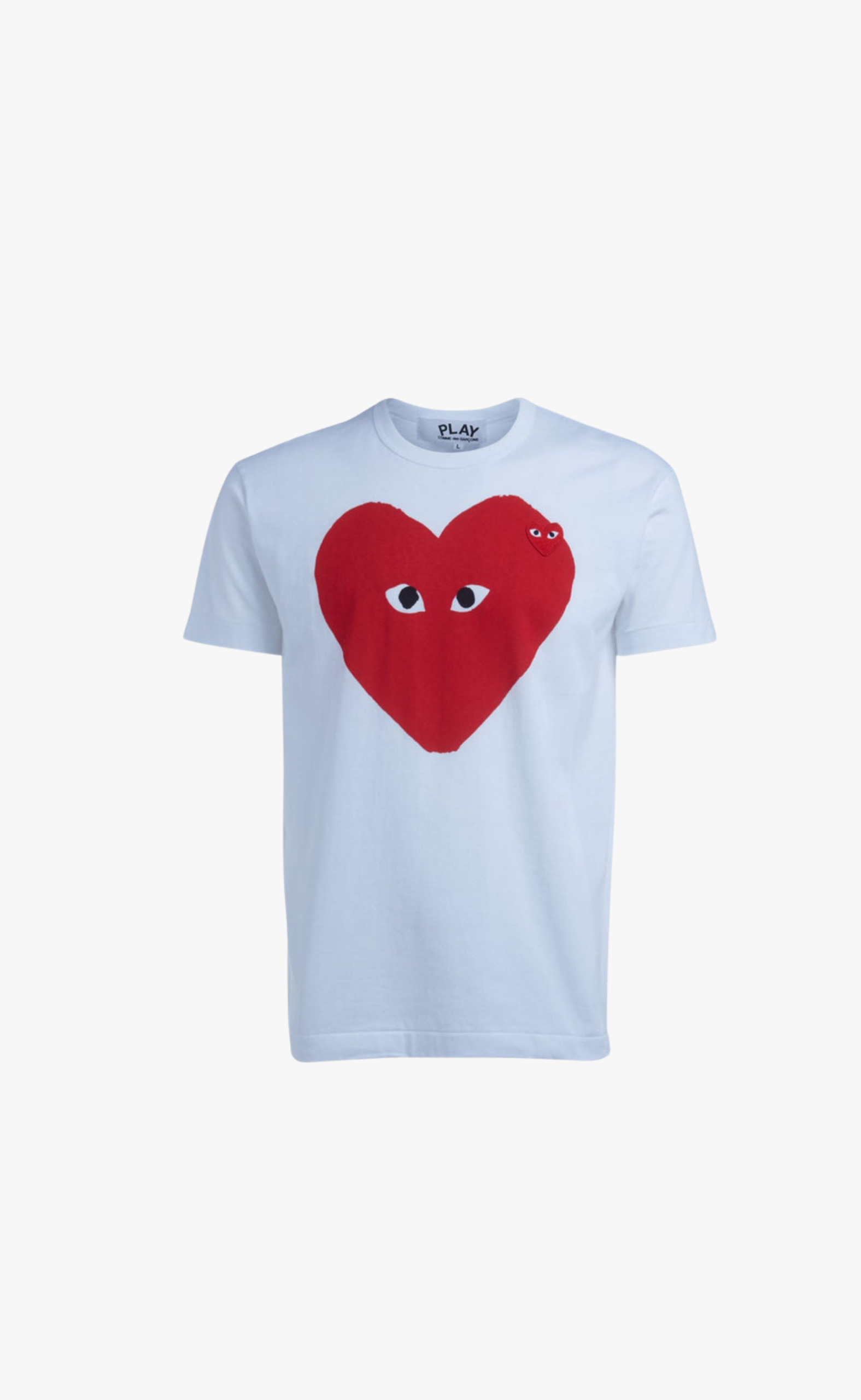 WHITE MEN T-SHIRT WITH TWO RED HART