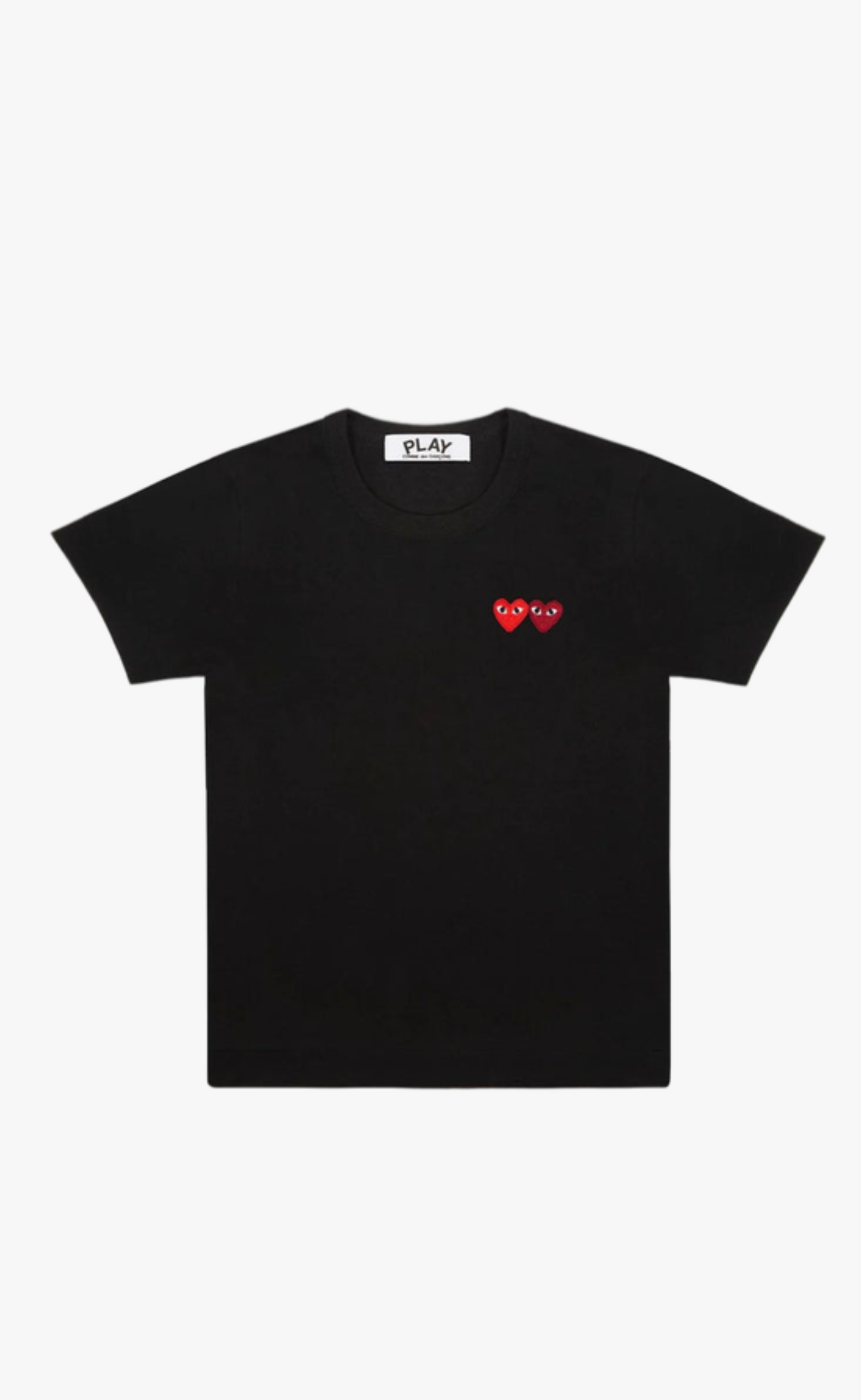 BLACK PLAY COMME DES GARÇONS T-SHIRT WITH DOUBLE HEART