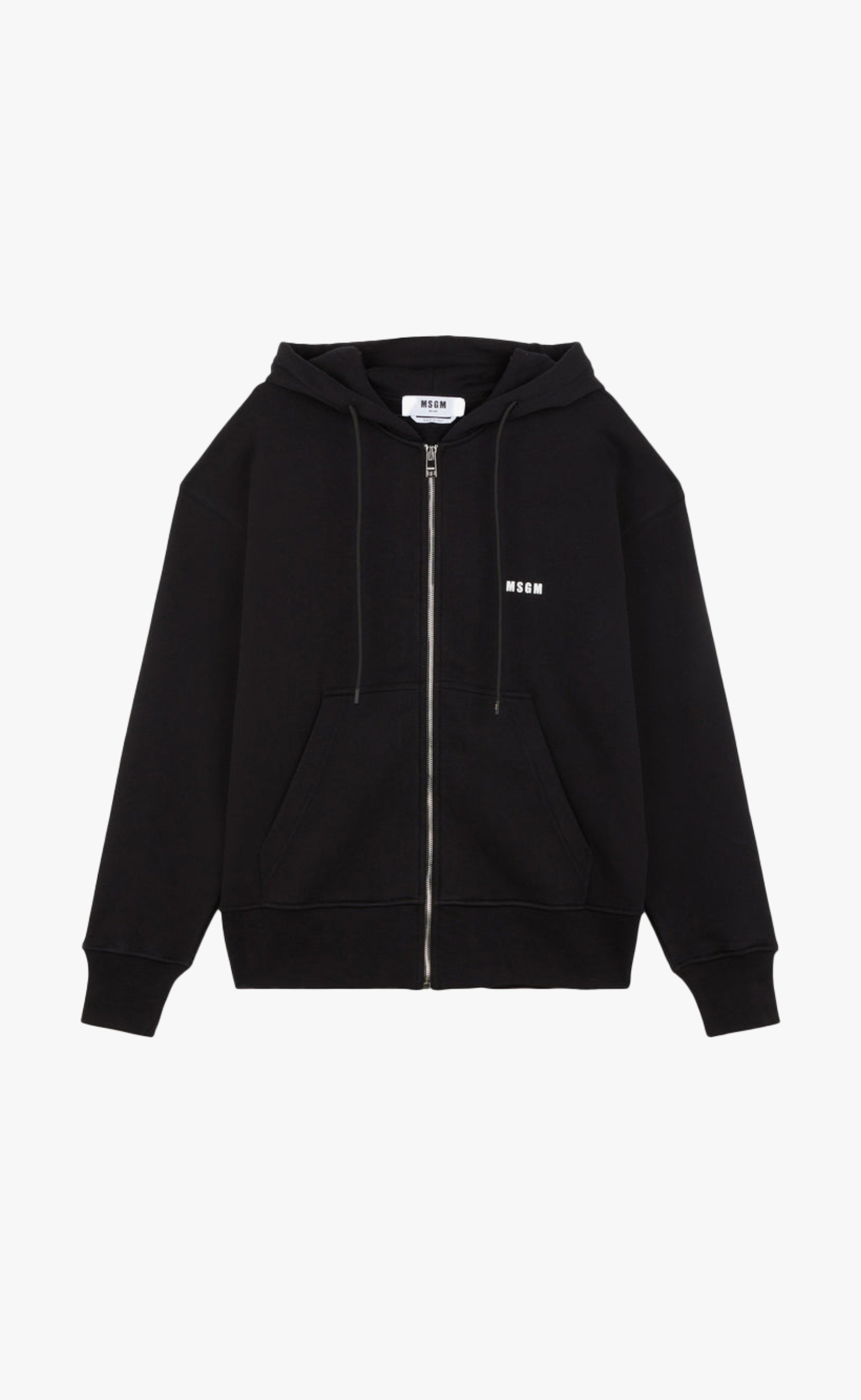 MICRO LOGO ZIP BLACK HOODIE