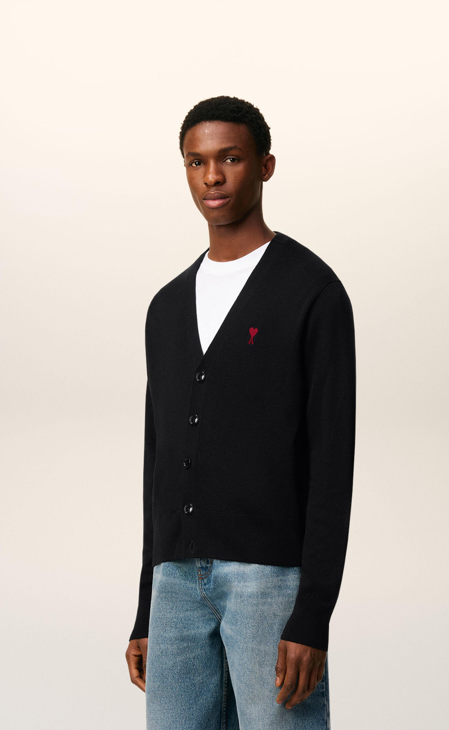 ADC MERINO BLACK RED CARDIGAN