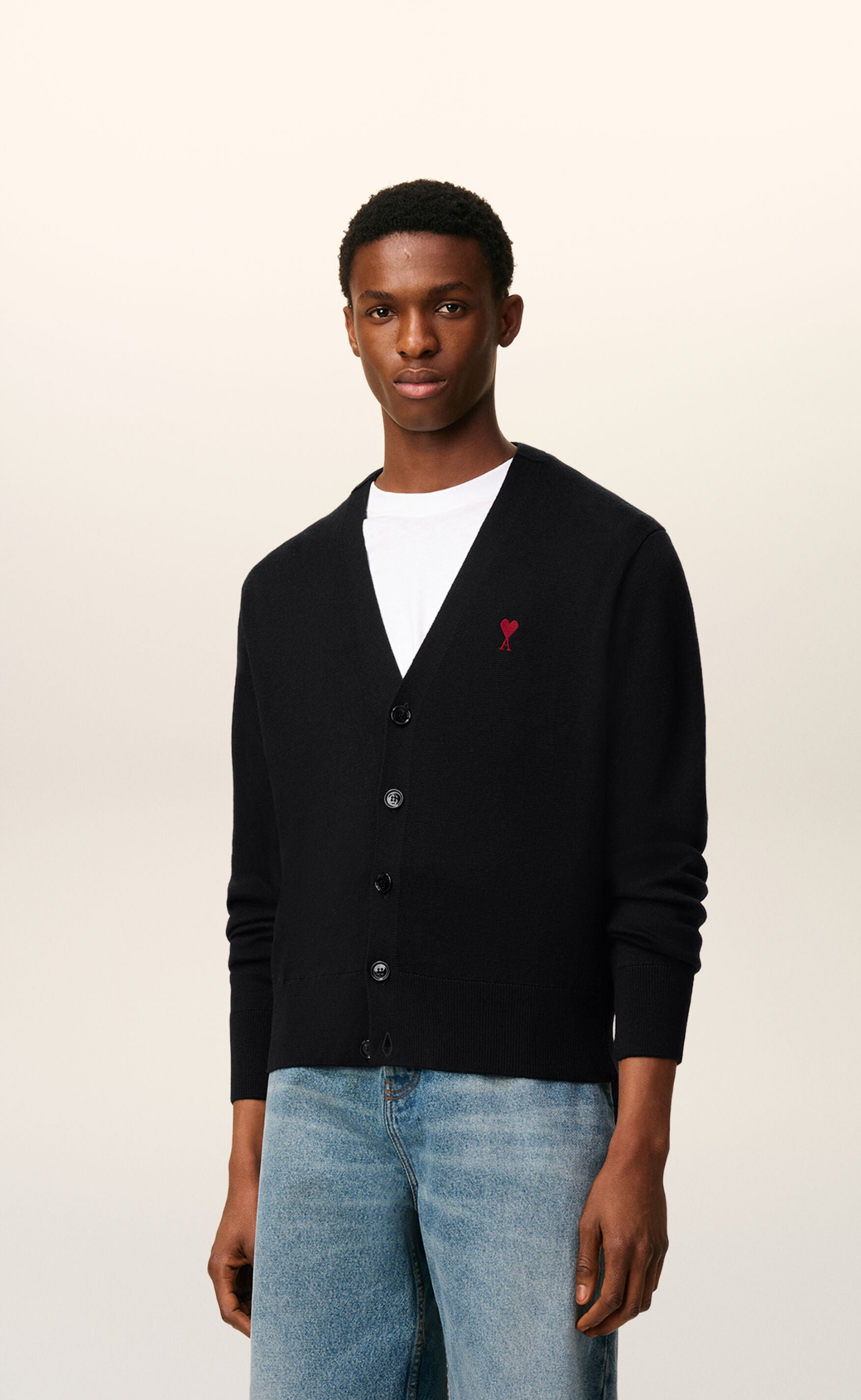 ADC MERINO BLACK RED CARDIGAN
