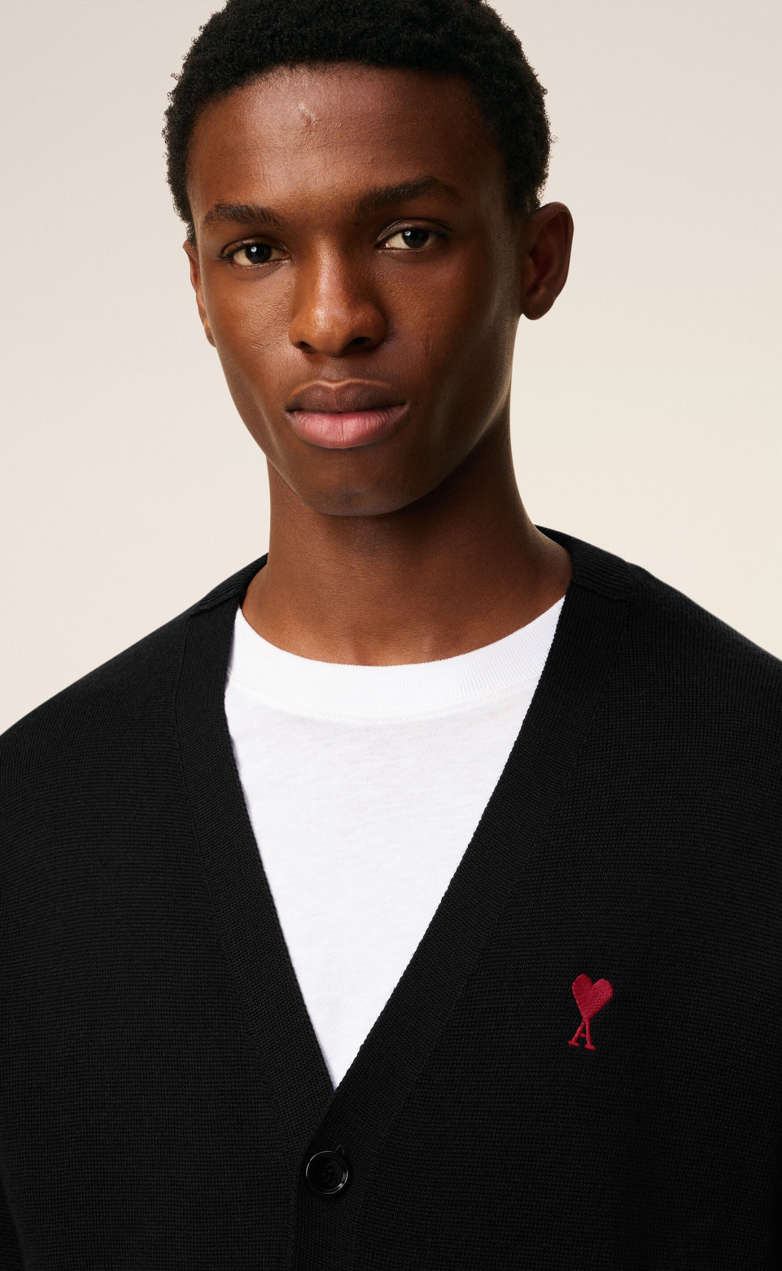 ADC MERINO BLACK RED CARDIGAN