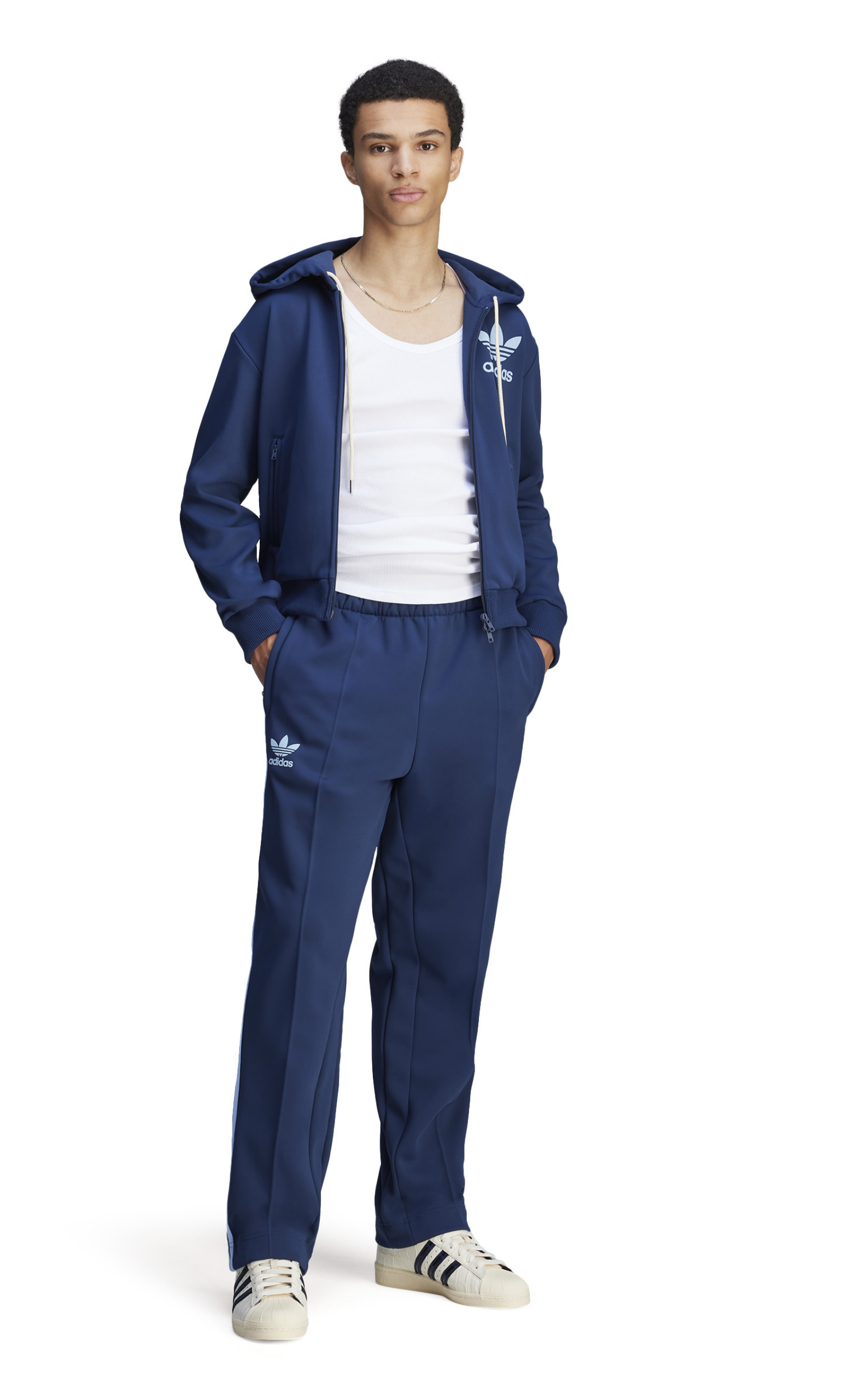 WB TRACK HOODIE NAVY HOODIE