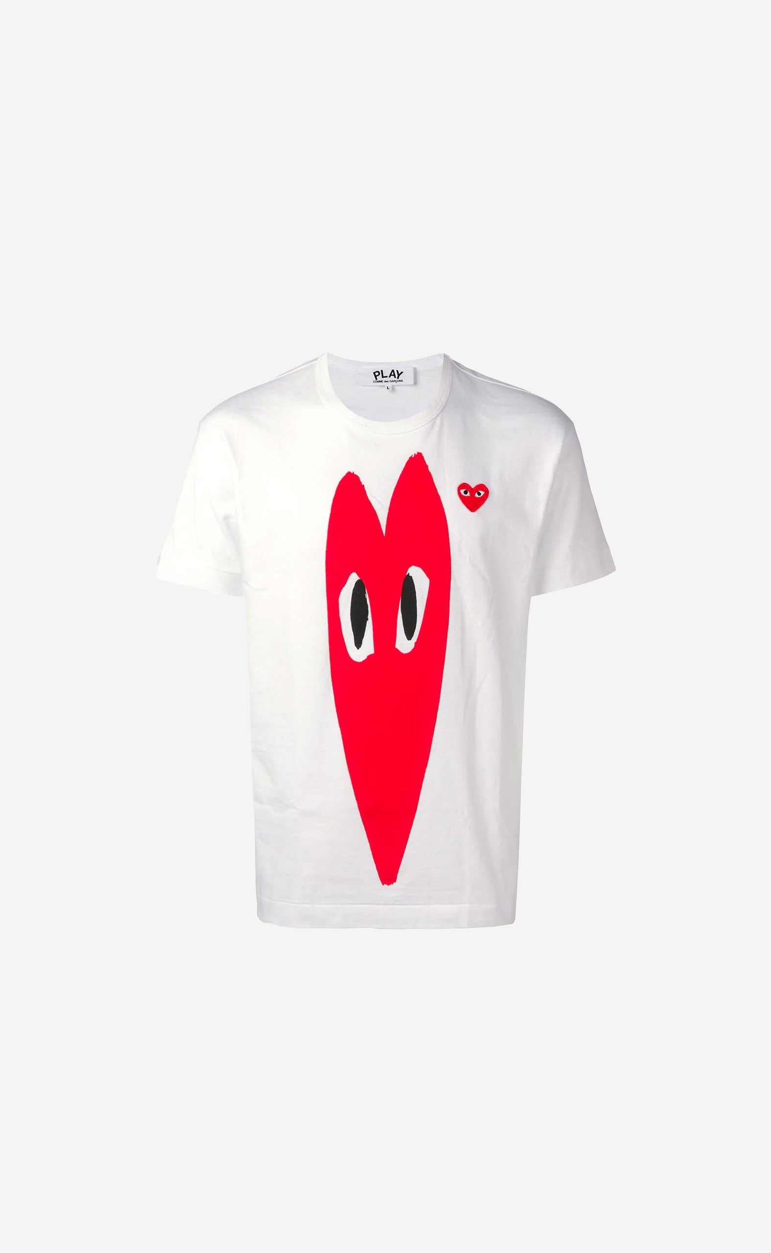 WHITE BIG SMAL READ HEART T-SHIRT
