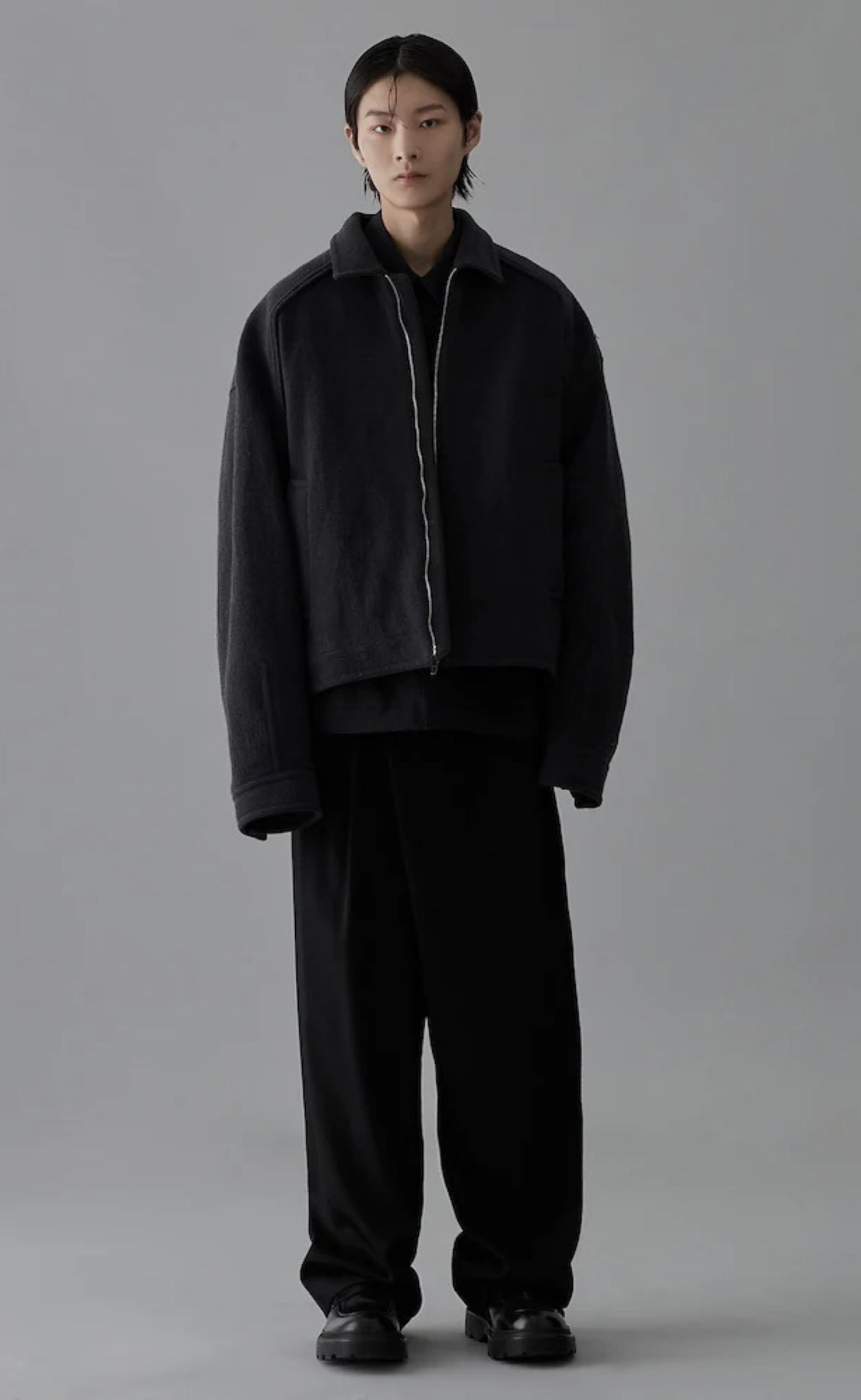 WOOL HARRINGTON GREY JACKET