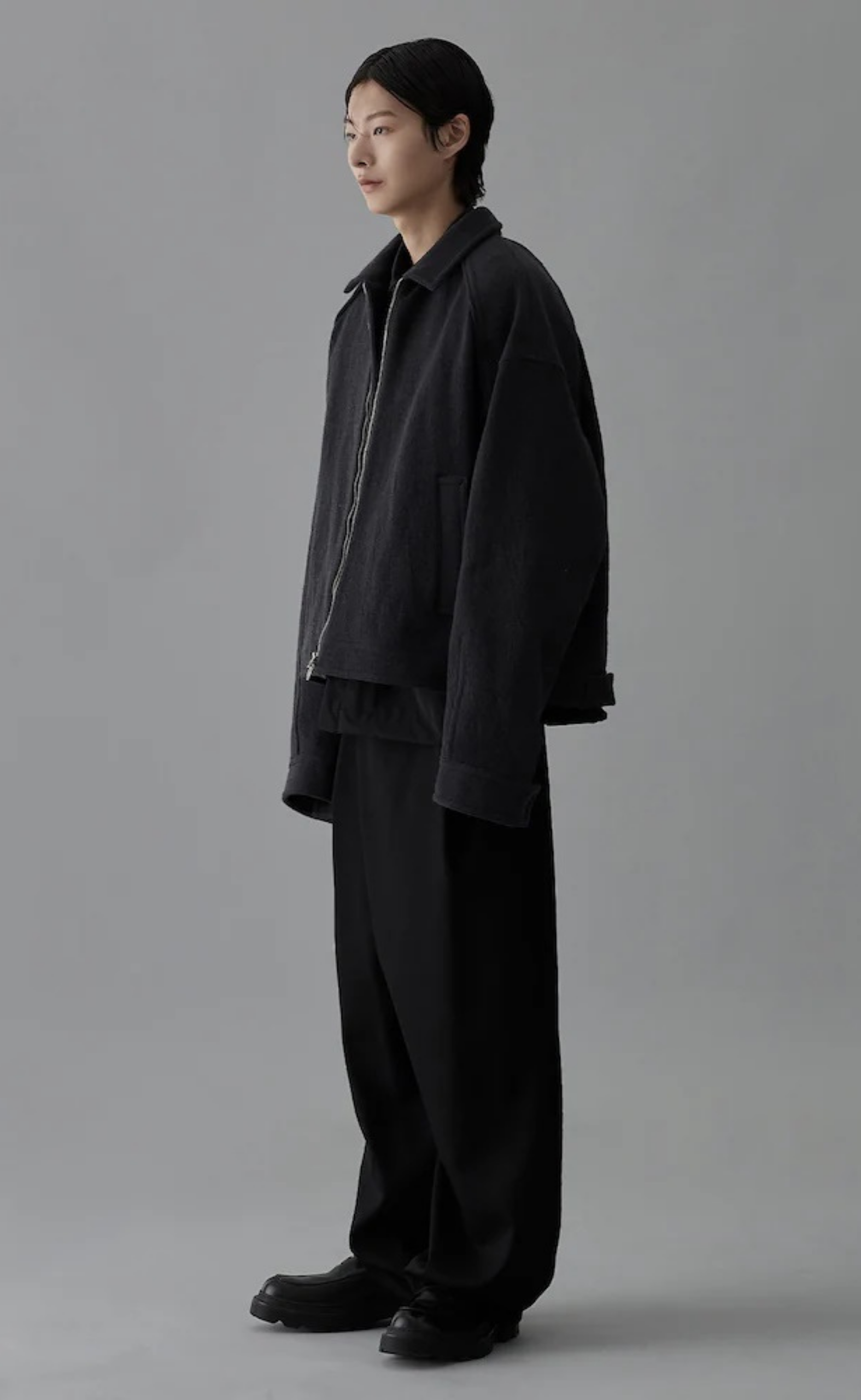 WOOL HARRINGTON GREY JACKET