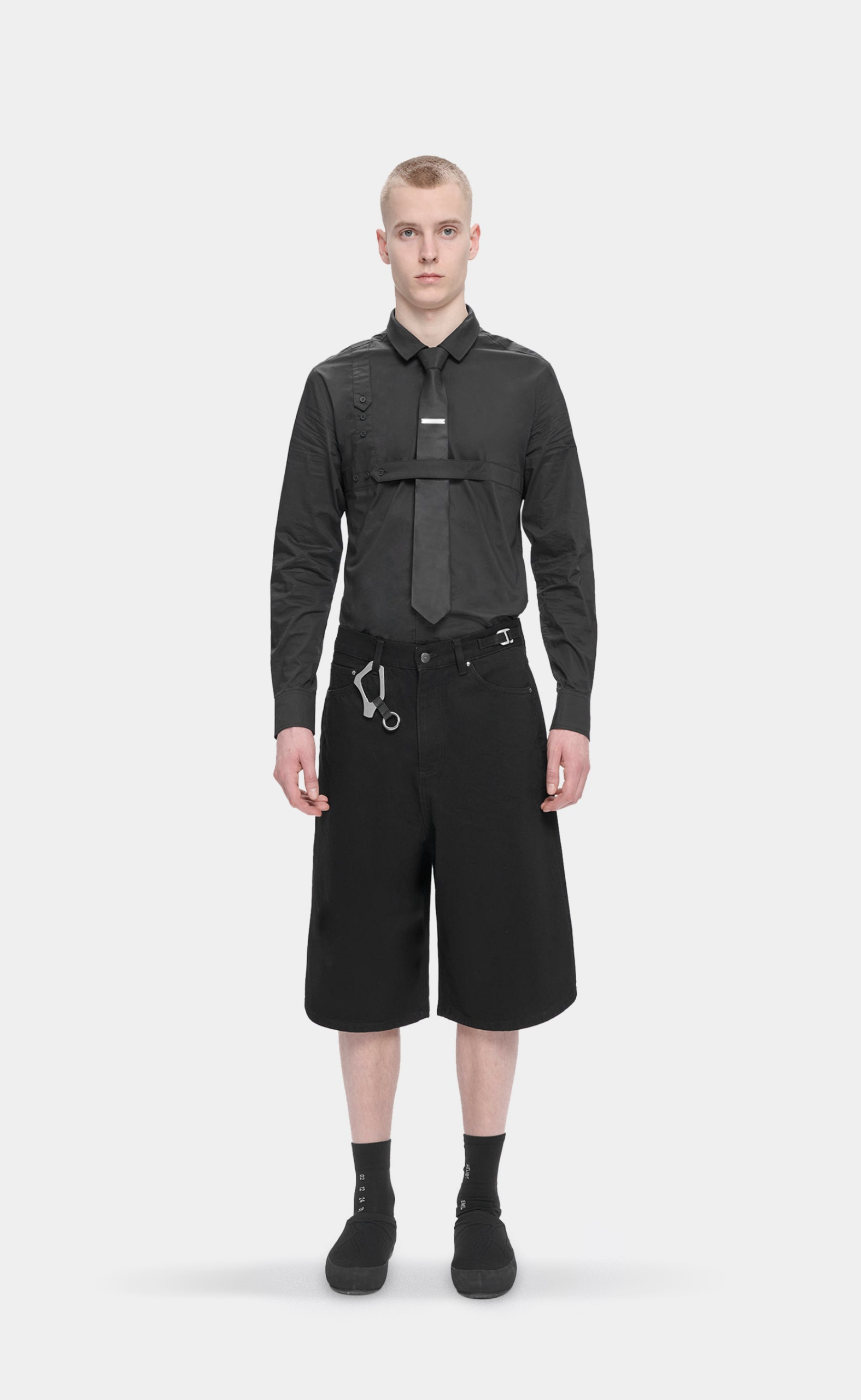 FENCE DENIM BLACK SHORTS