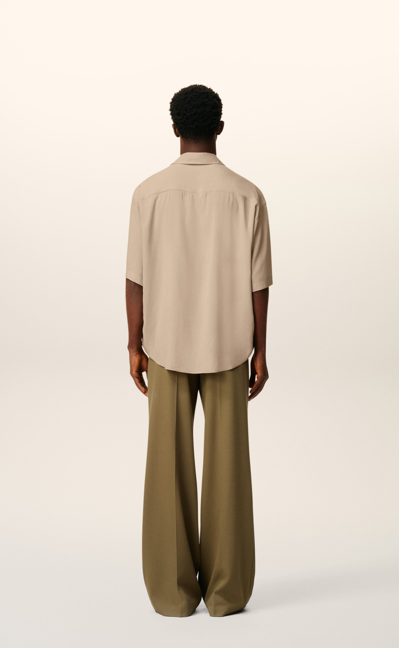 PLAIN SHORT SLEEVE BEIGE SHIRT