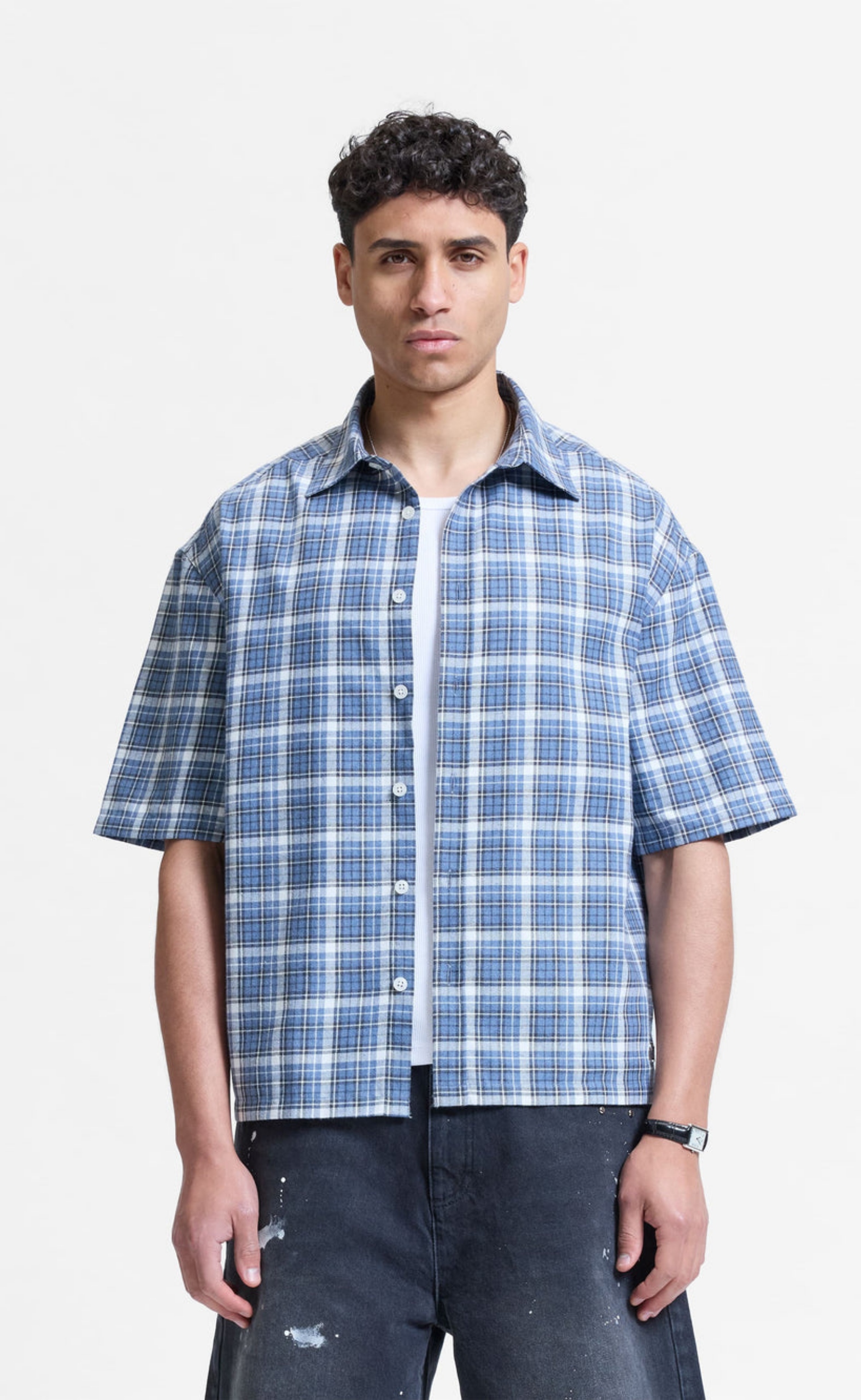 L ARTISAN FLANNEL BLUE SHIRT