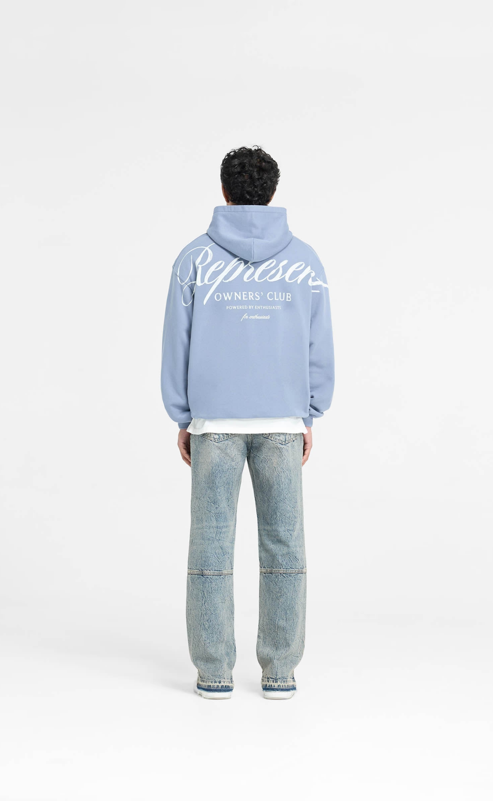 REPRESENT OWNERS CLUB SCRIPT DUSTY BLUE HOODIE