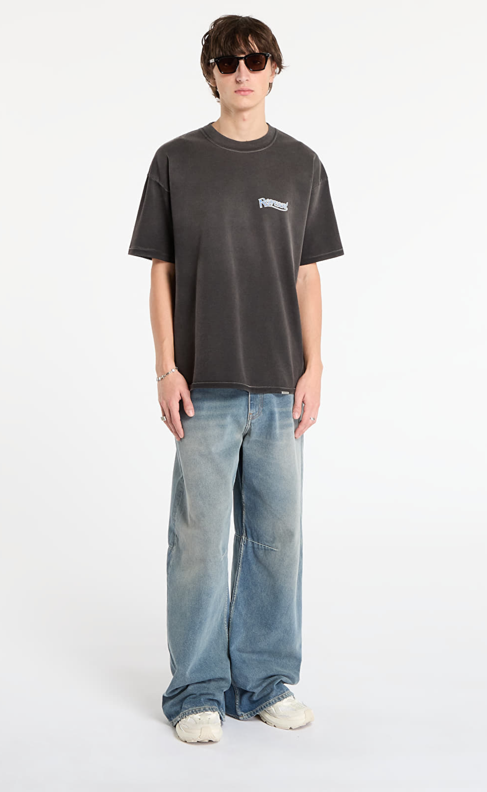 REPRESENT SHOWCASING STAINED BLACK T-SHIRT