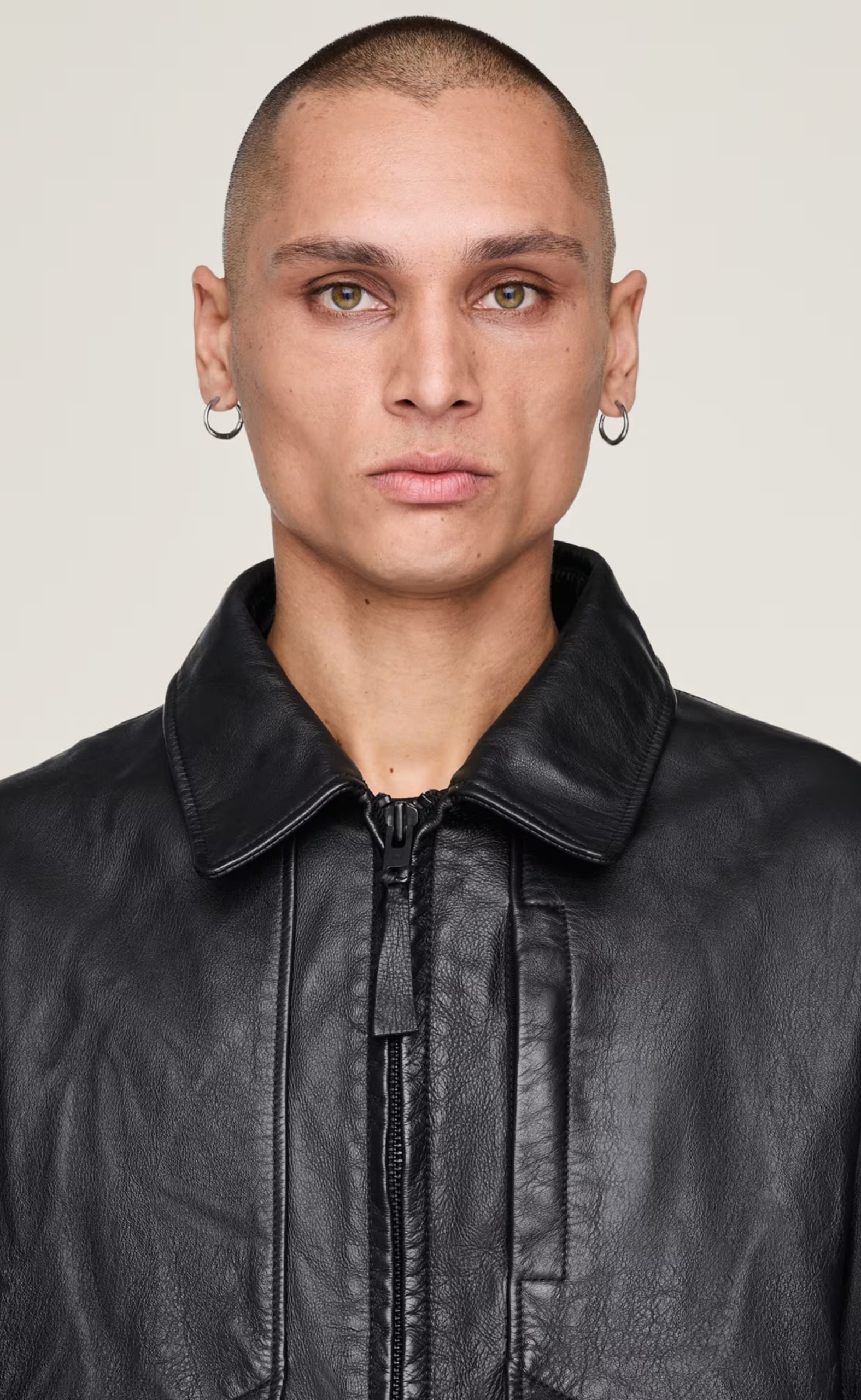 LEATHER BOMBER BLACK JACKET