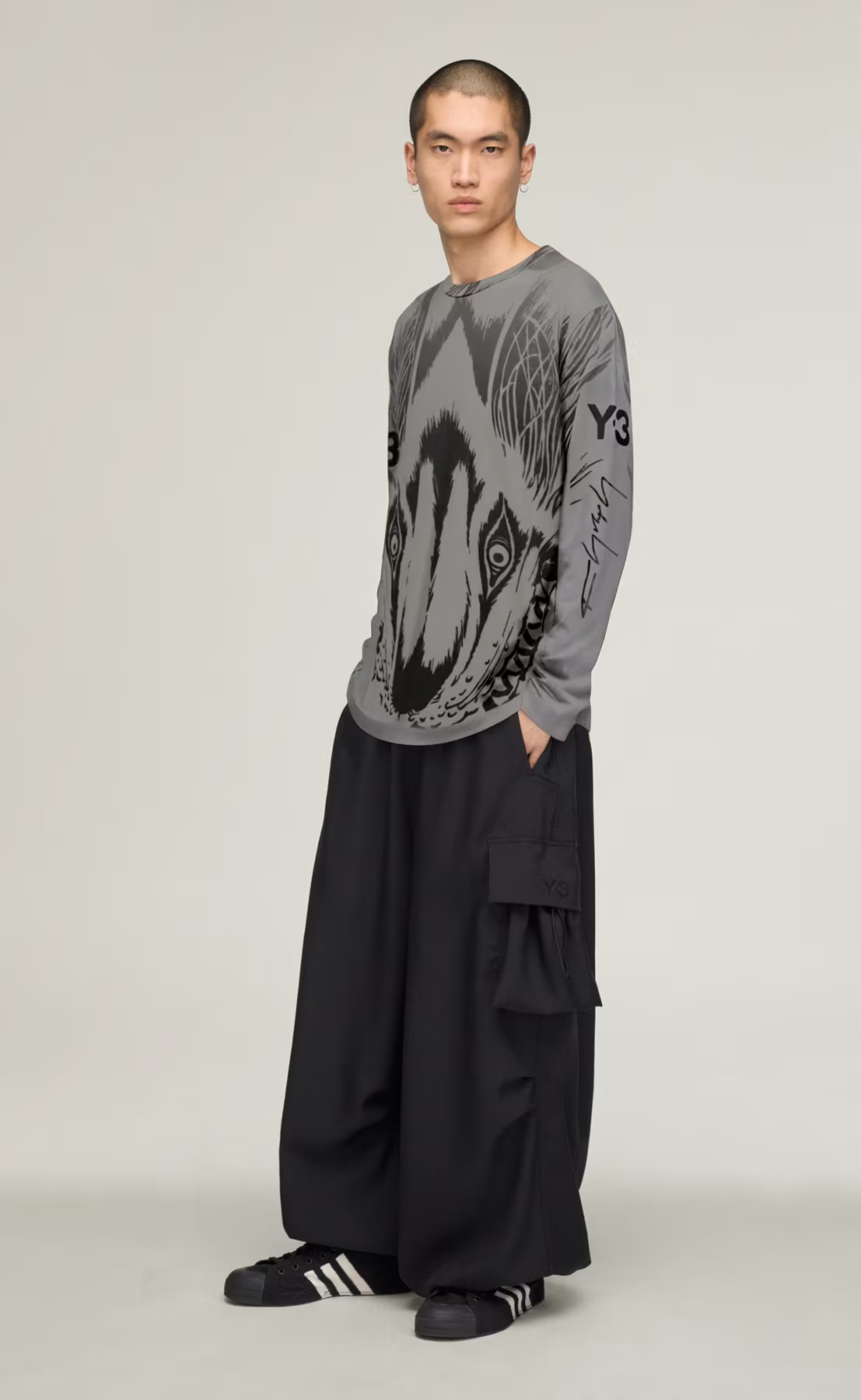 F1 MERCEDES WOLF BLACK GREY LONGSLEEVE
