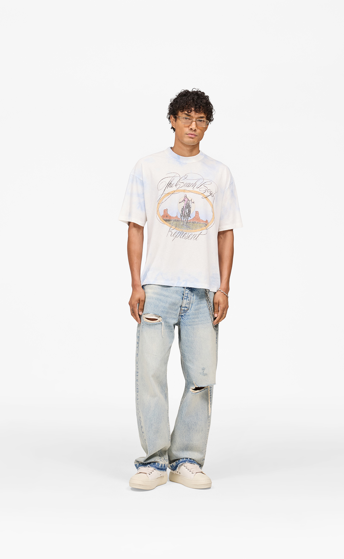BEACH BOYS SCRIPT BLUE TIE DYE T-SHIRT