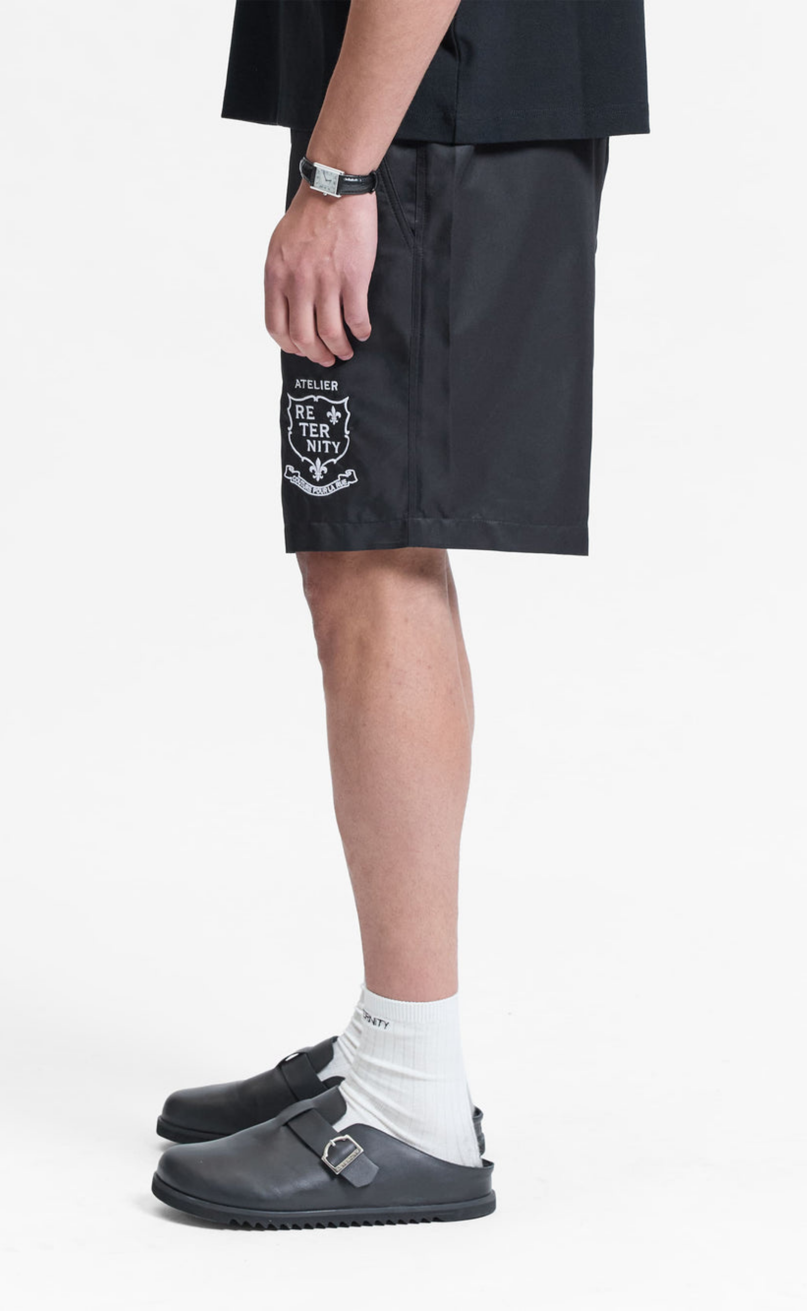 L ATELIER DE LA RUE SWIM BLACK SHORTS