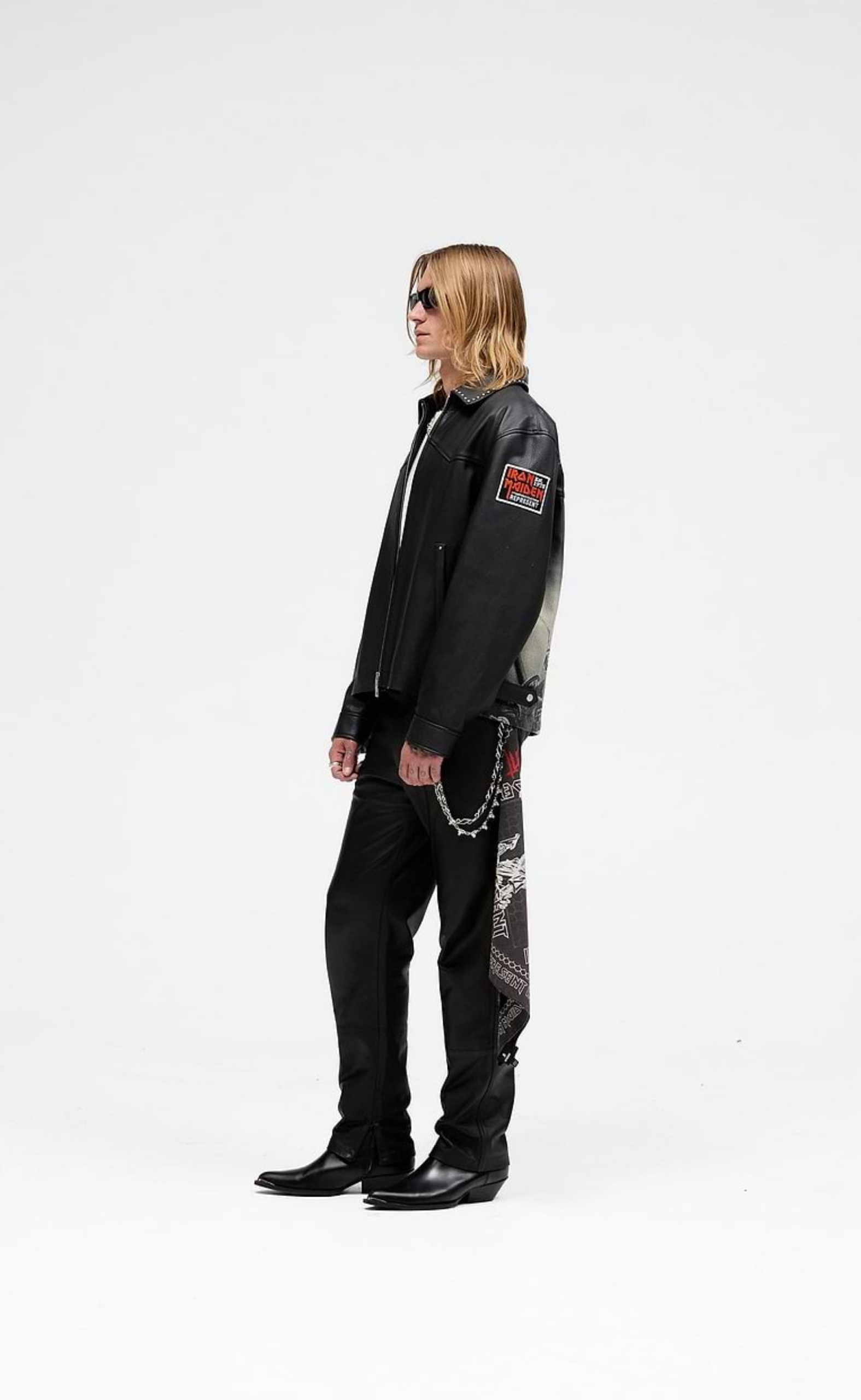 IRON MAIDEN TROOPER LEATHER JET BLACK JACKET